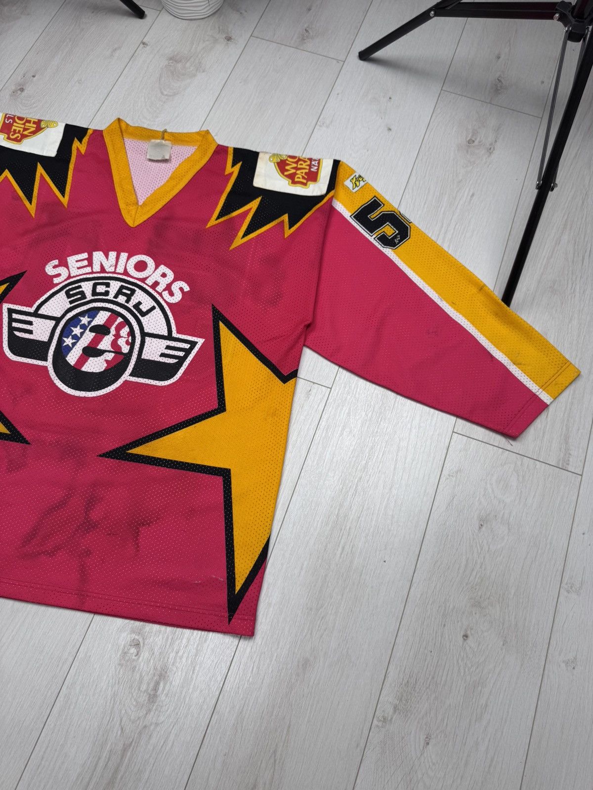NHL MATCHWORN Rapperswil Jona Lakers Vintage Hockey Jersey 80s Size US XL / EU 56 / 4 - 3 Thumbnail