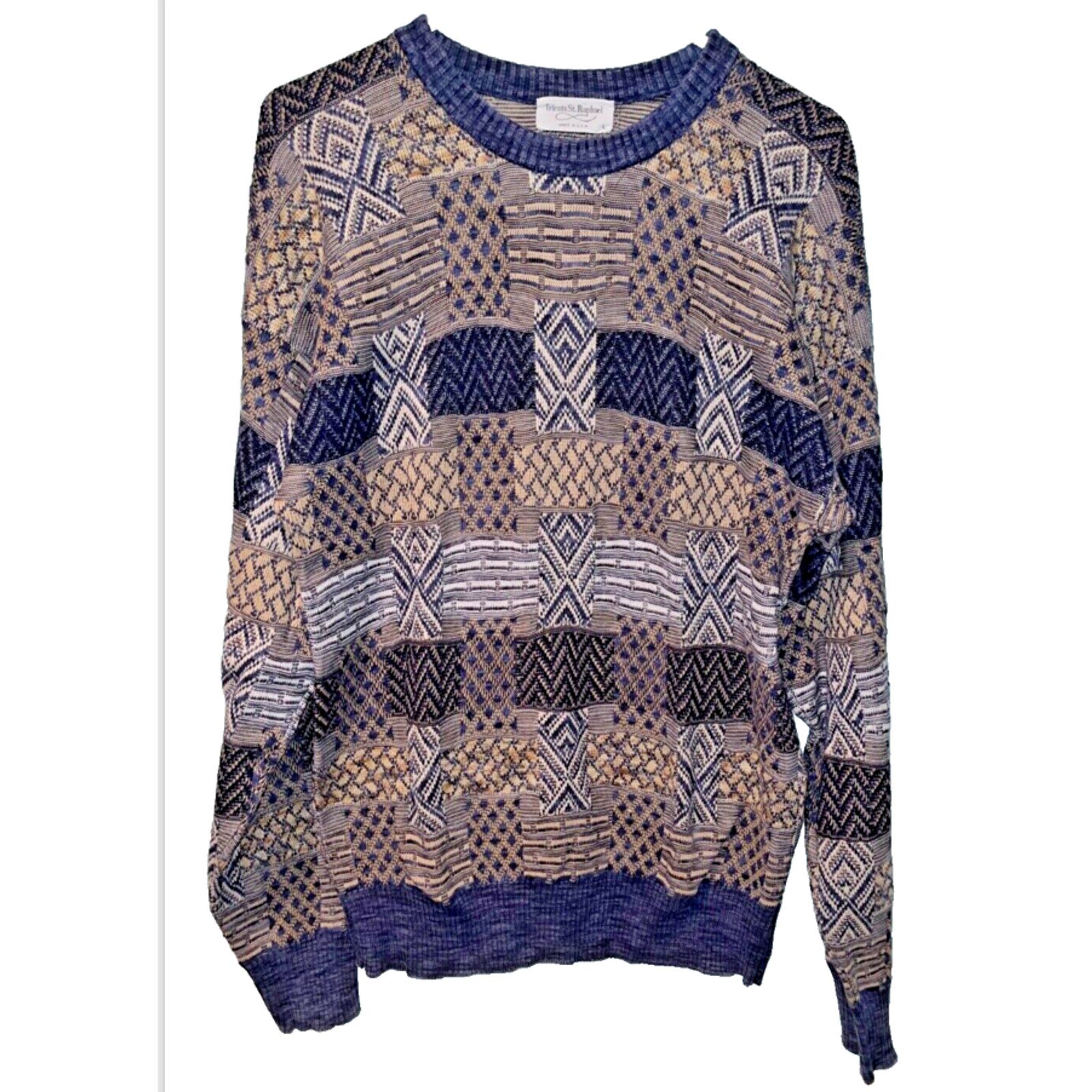 Tricots St. Raphael Tricots St Raphael Coogi Style Geometric Knit Sweater Mens L Size US L / EU 52-54 / 3 - 7 Thumbnail