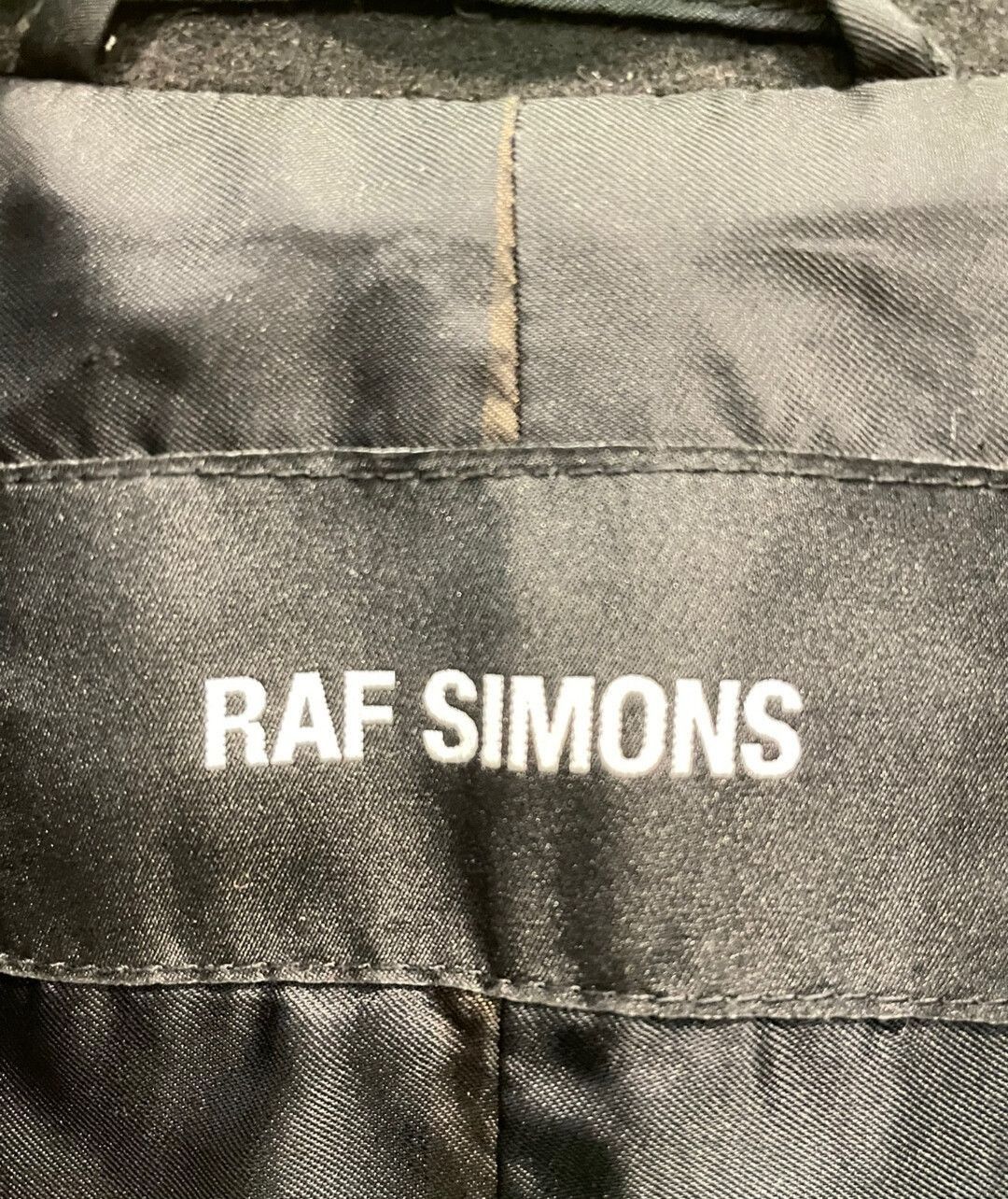 Raf Simons FW16Black Oversized shortsleeved Wool Car Coat