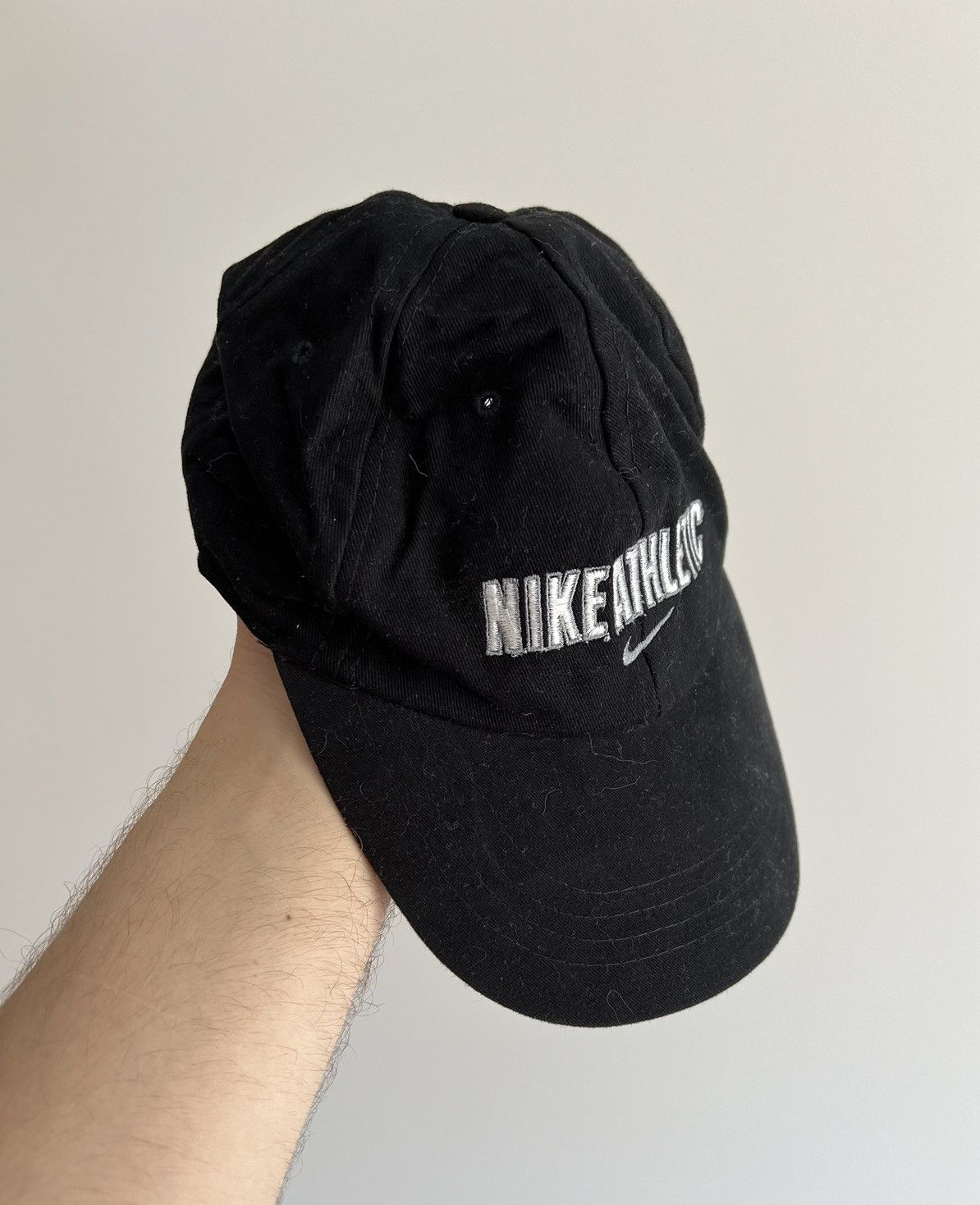 Nike × Vintage Vintage Nike Athletic Black Baseball Cap Size ONE SIZE - 2 Thumbnail