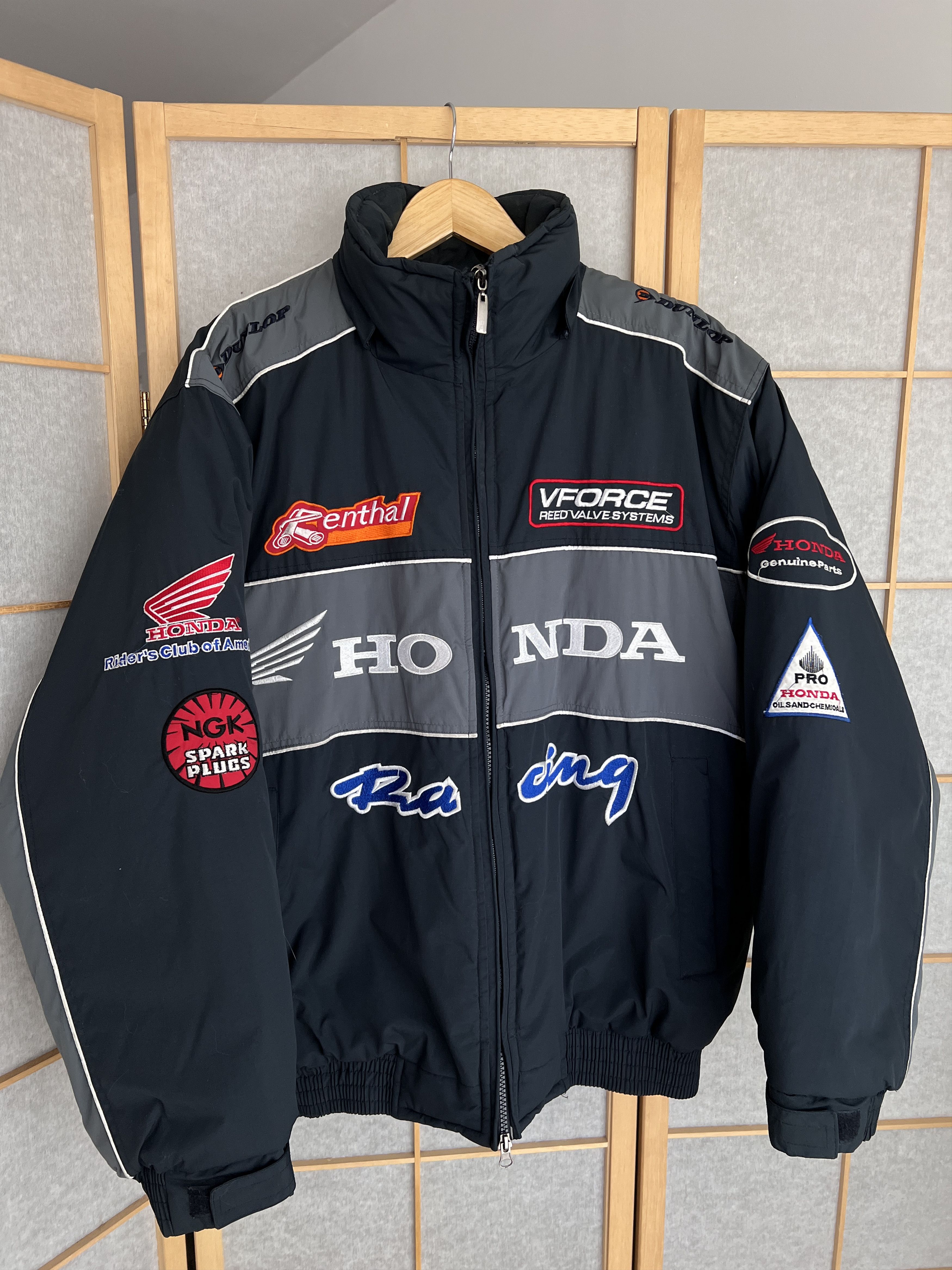 90s Honda Racing Woody Woodpecker bomber jacket baggy boxy M