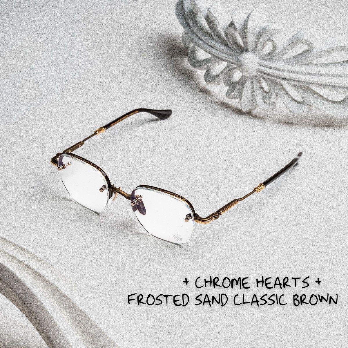 Chrome Hearts CHROME HEARTS FROSTED SAND CLASSIC BROWN GLASSES Size ONE SIZE - 1 Thumbnail