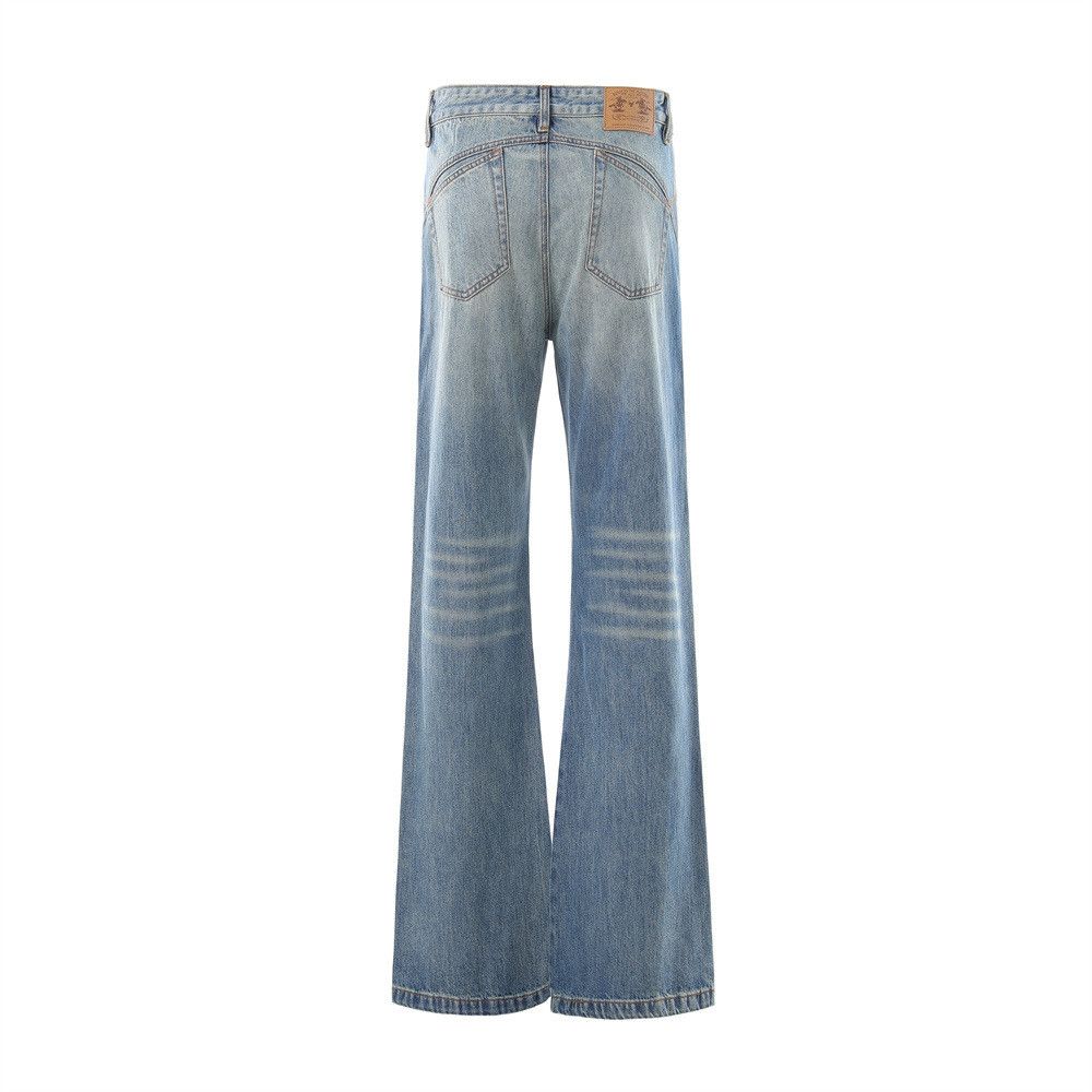 Japanese Brand Men's American-Style Washed & Distressed Flared Jeans Size US 32 / EU 48 - 2 Thumbnail