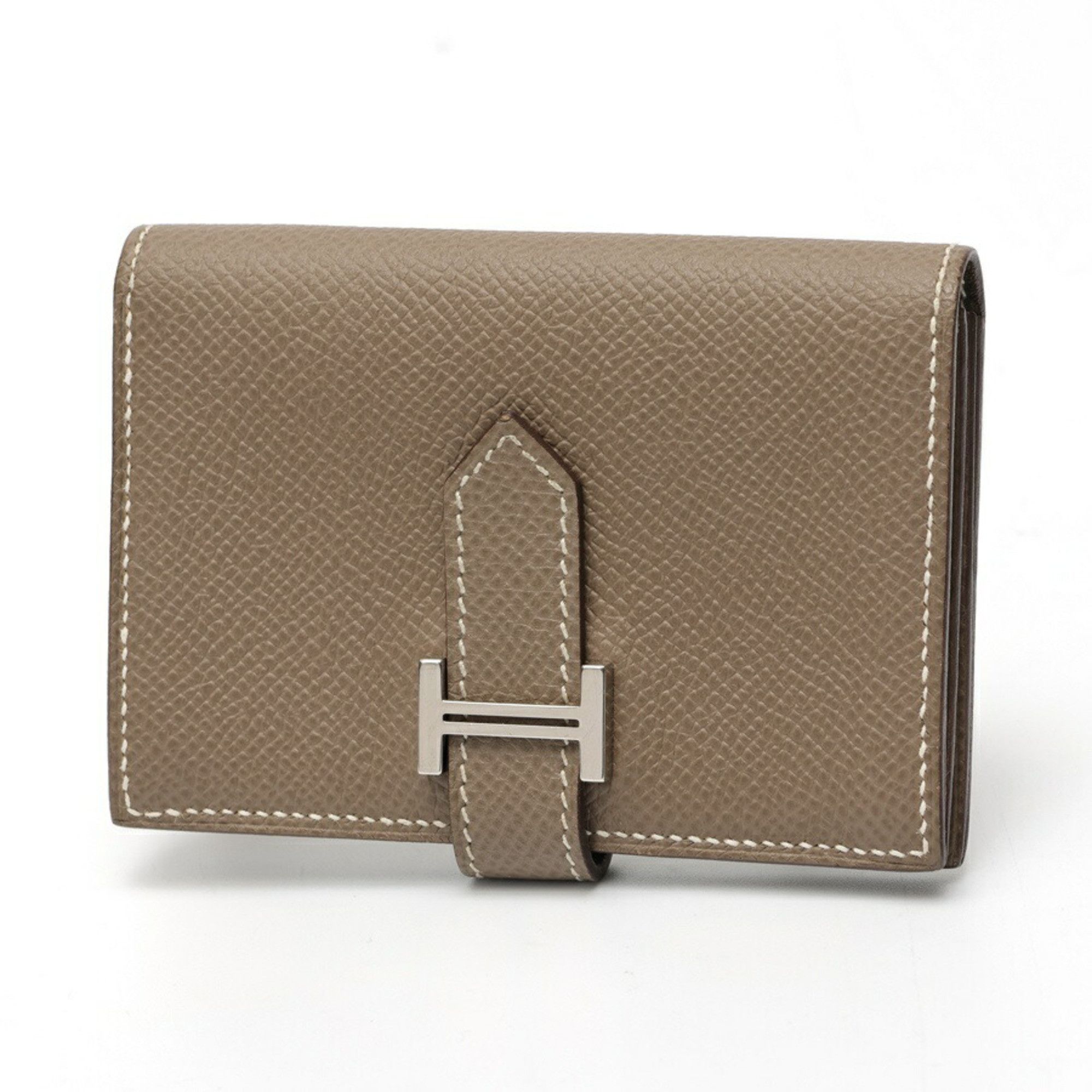Hermes Hermes Bearn Mini Card Case, Veau Epsom Leather, Etoupe Size ONE SIZE - 1 Thumbnail