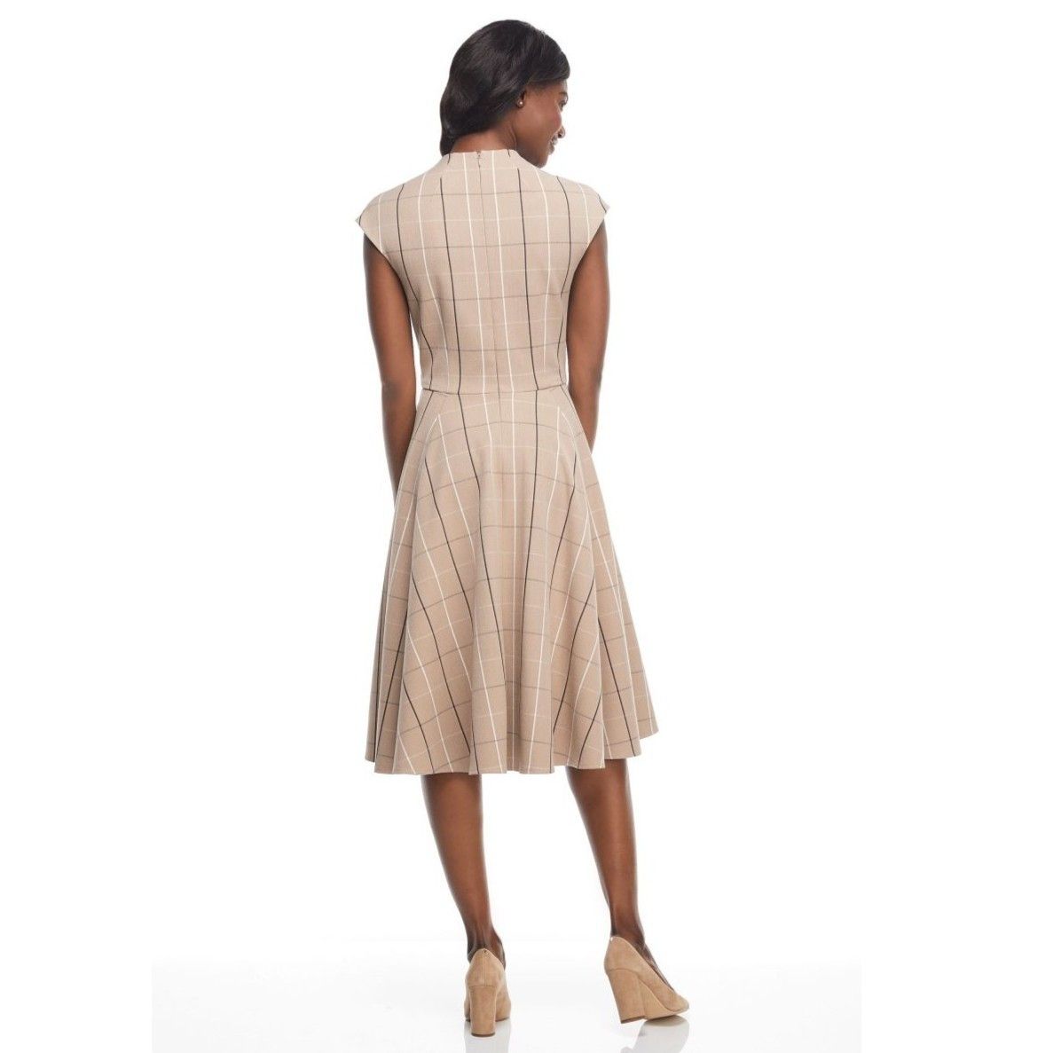 Other Gal Meets Glam Eva Windowpane Check Faux Wrap Dress size 4 Size S / US 4 / IT 40 - 3 Thumbnail