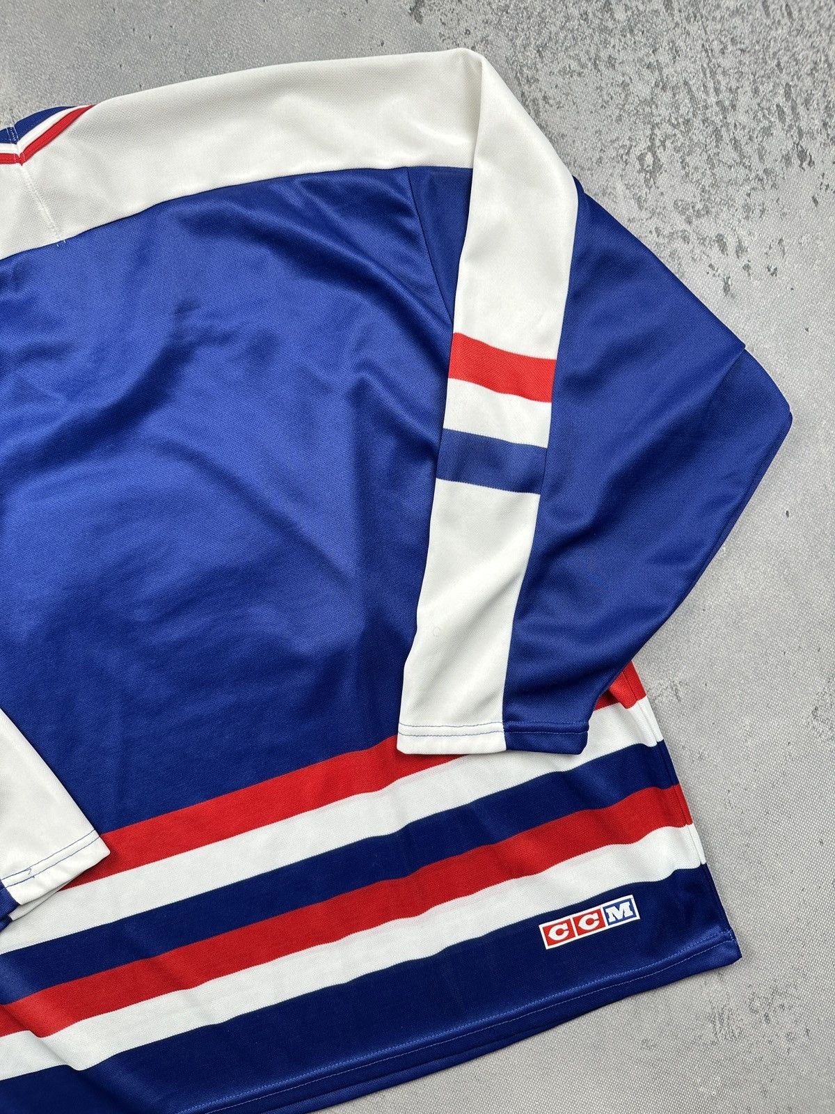 Ccm Vintage 90s Team USA Hockey CCM Rare Jersey Blue Red Large Size US L / EU 52-54 / 3 - 11 Thumbnail