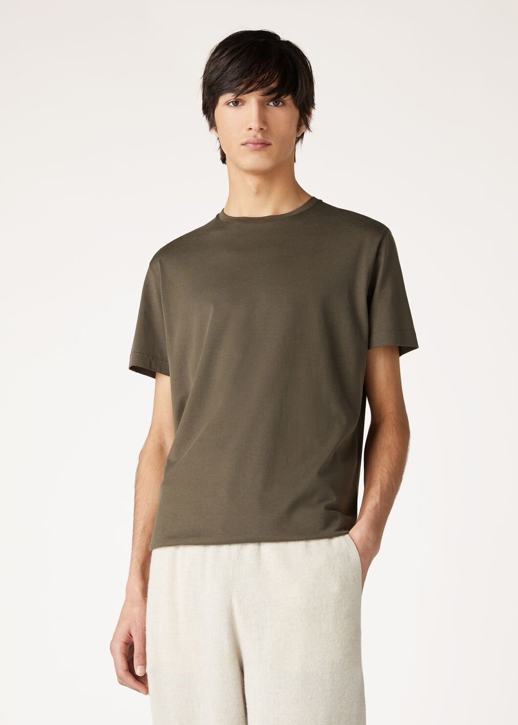 Loro Piana o1w1db10725 FAF6128 Soft T-Shirt in Military Green Size US S / EU 44-46 / 1 - 4 Thumbnail