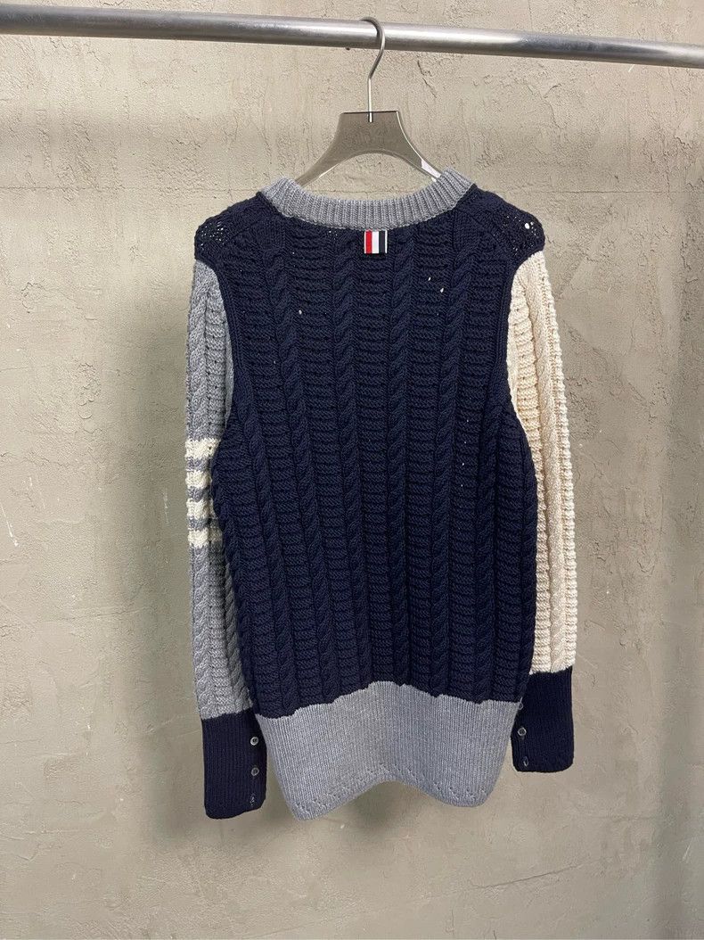 Thom Browne Thom Browne size1 Gray and blue green color round collar wo Size US S / EU 44-46 / 1 - 2 Thumbnail