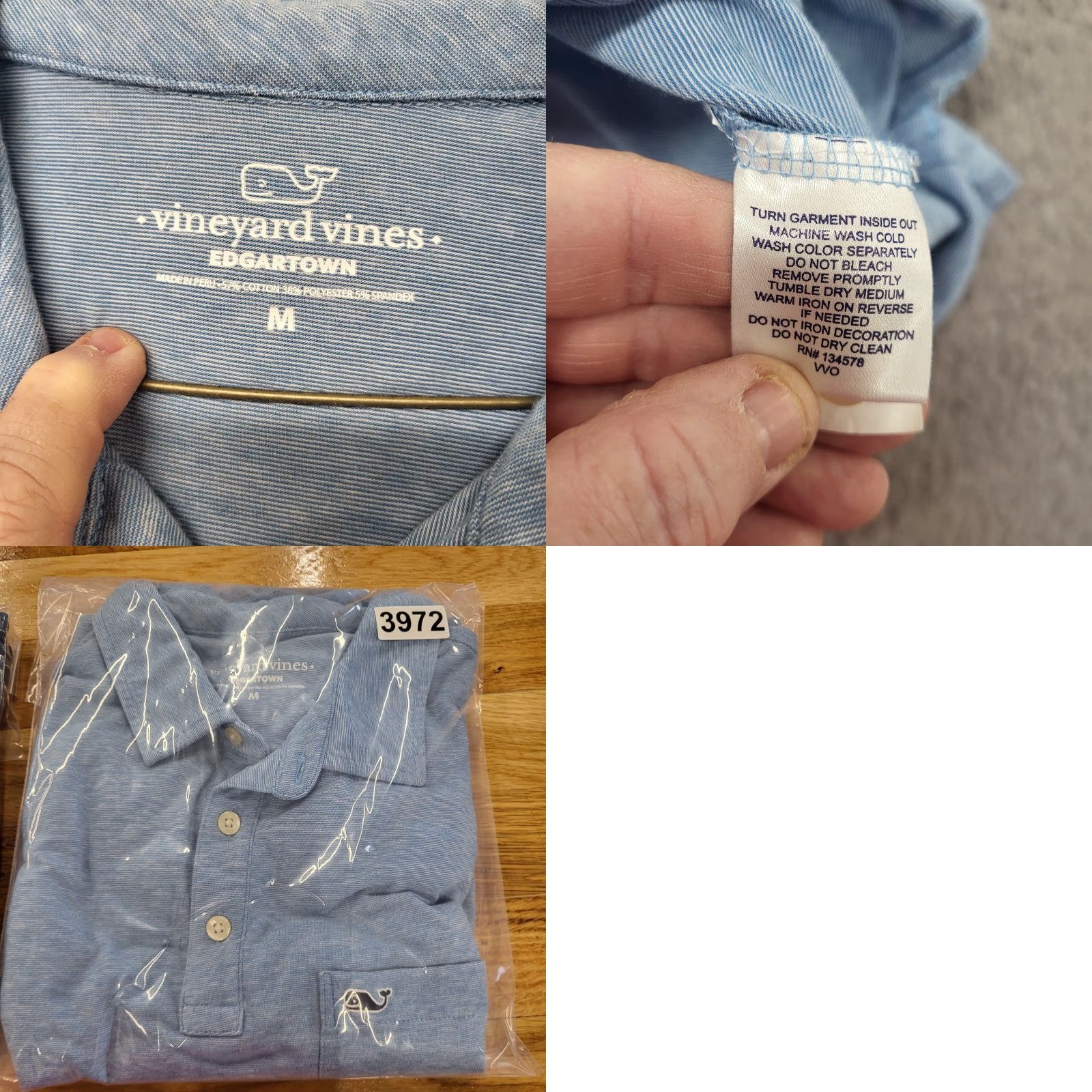 Vineyard Vines Vineyard Vines Polo Shirt Men's Medium Heather Blue Pocket Logo Edgartown Shirt Size US M / EU 48-50 / 2 - 8 Thumbnail