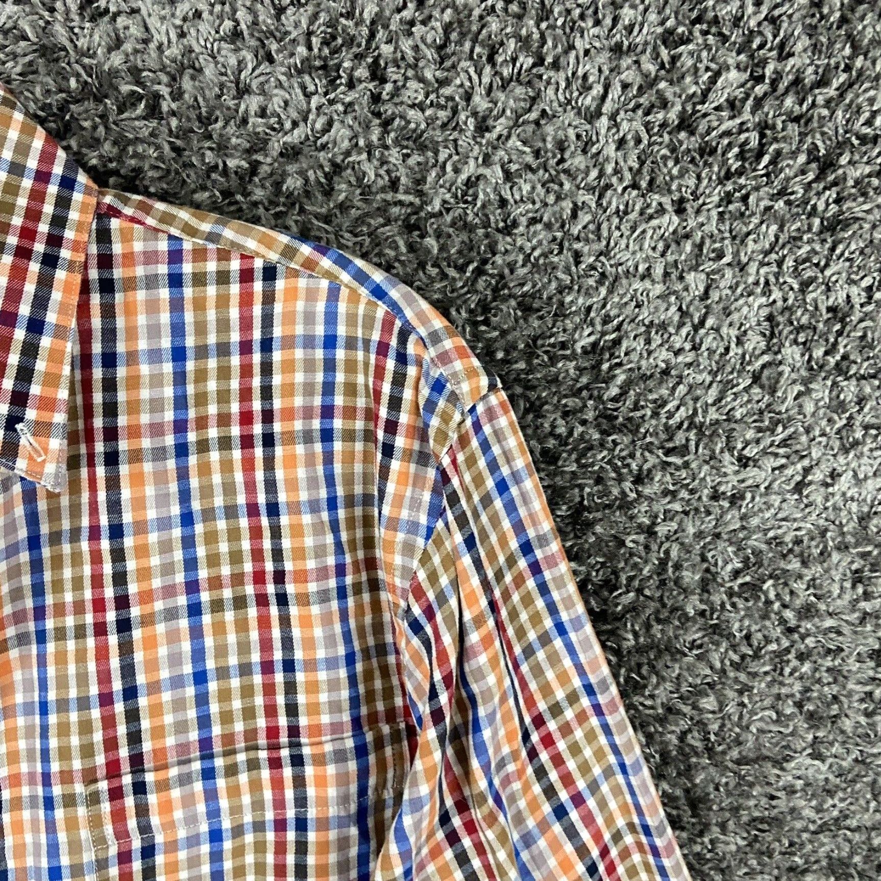 Vintage FX Fusion Men's Plaid Button Up Long Sleeve Shirt Orange M Size US M / EU 48-50 / 2 - 4 Thumbnail