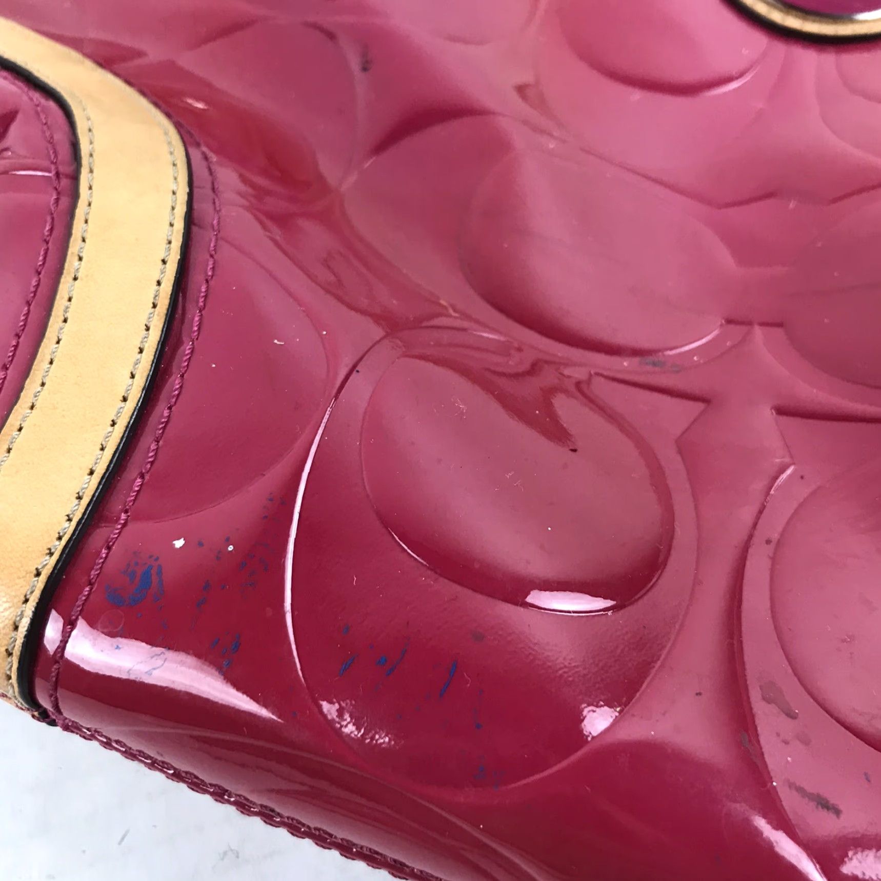 Coach Coach Pink Glossy Patent Leather Large Shoulder Bag Size ONE SIZE - 2 Thumbnail