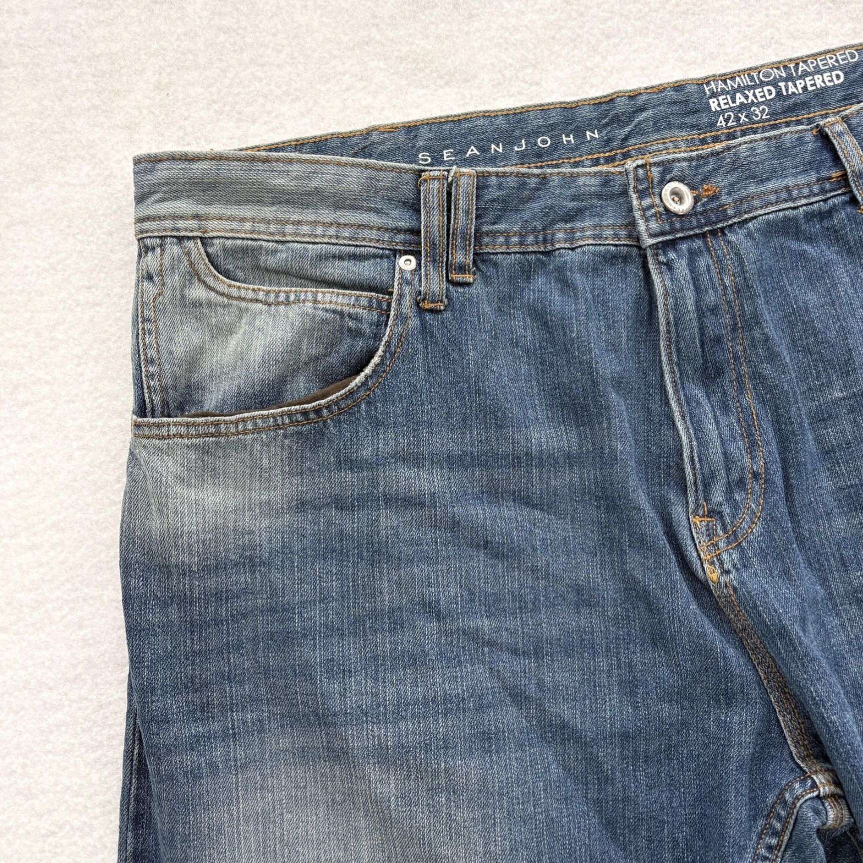 Sean John Sean John Jeans Mens 42x32 Blue Hamilton Relaxed Tapered Denim Hip Hop Y2K Skate Jeans Size US 42 / EU 58 - 3 Thumbnail
