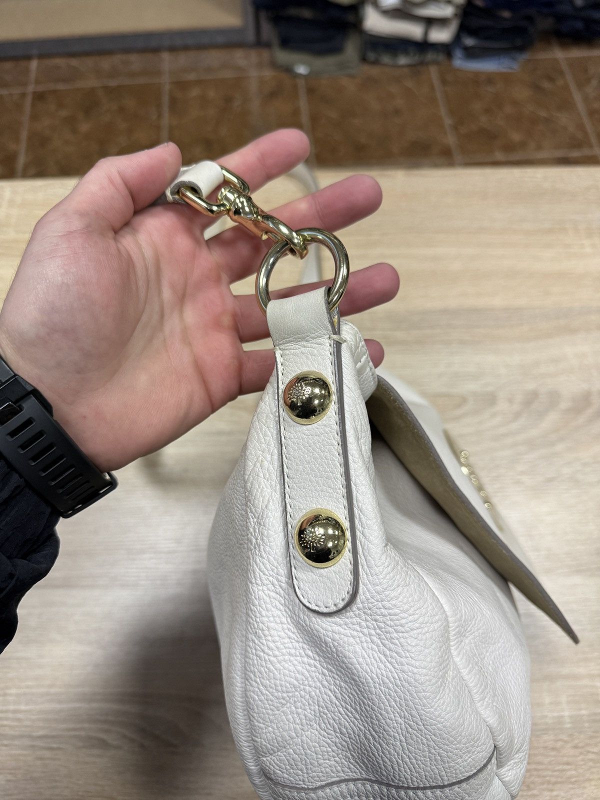 Mulberry 🇬🇧 Mulberry Daria Hobo White Leather Shoulder Bag Tree Logo Size ONE SIZE - 3 Thumbnail