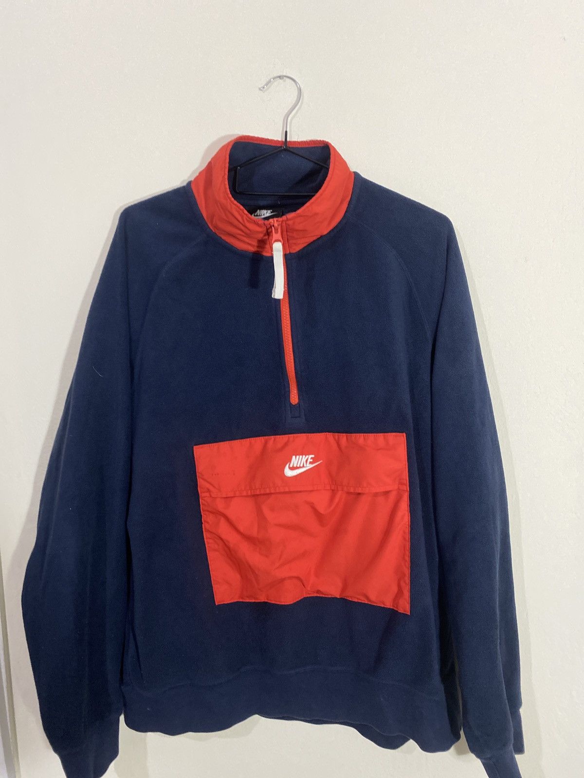 Nike Nike dark blue fleece swatter with big front pocket Size US M / EU 48-50 / 2 - 1 Thumbnail