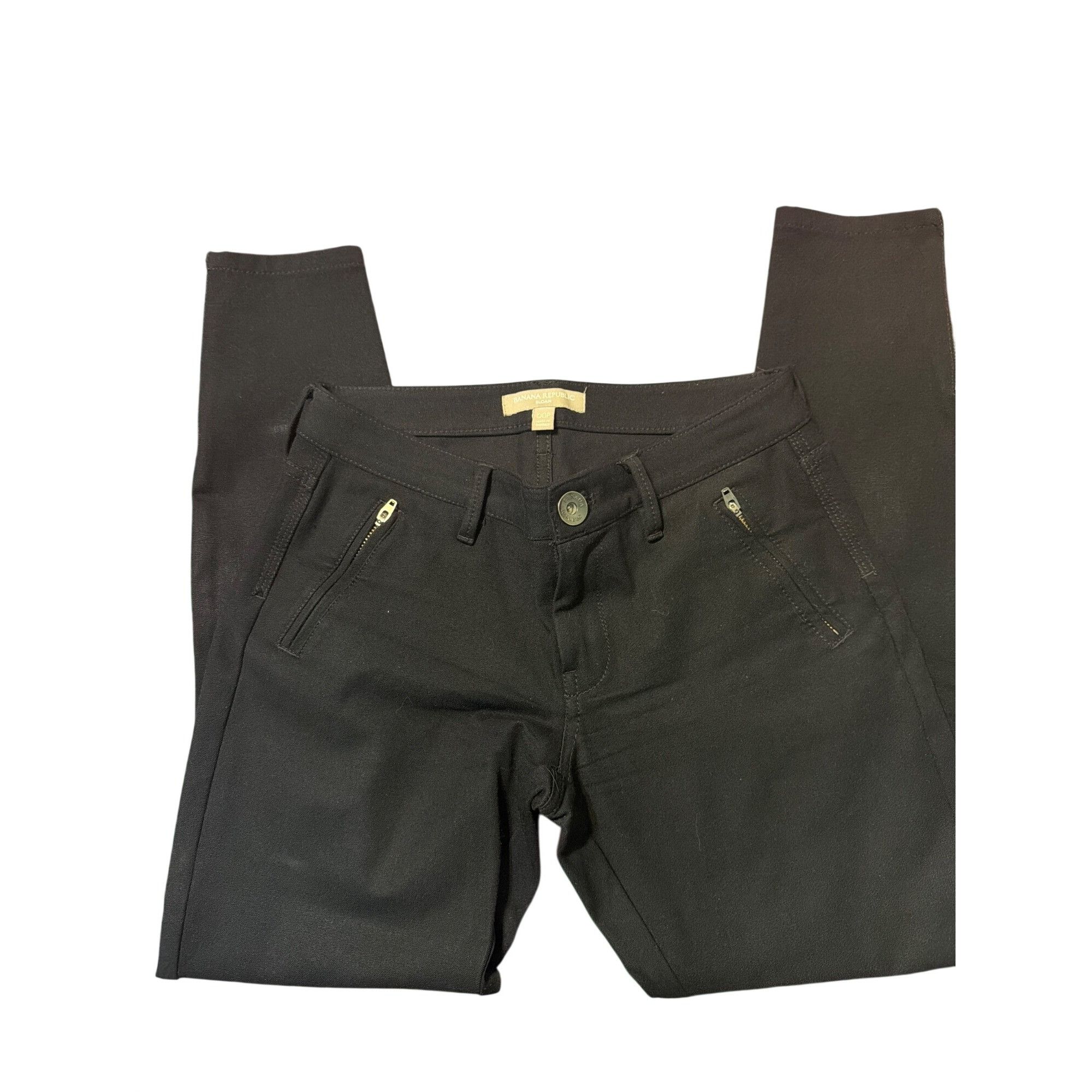 Banana Republic Banana Republic Sloan Black Petite Pants Zippered Pockets An Size 25" / US 0 / IT 36 - 1 Thumbnail