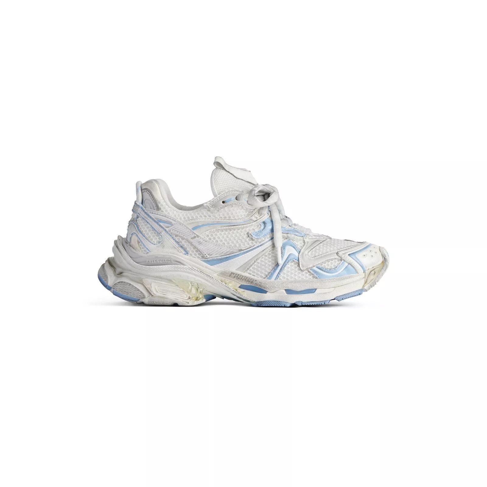 BALENCIAGA Runner 2.0 Wht/Lt Blue/Grey Sneakers New Auth