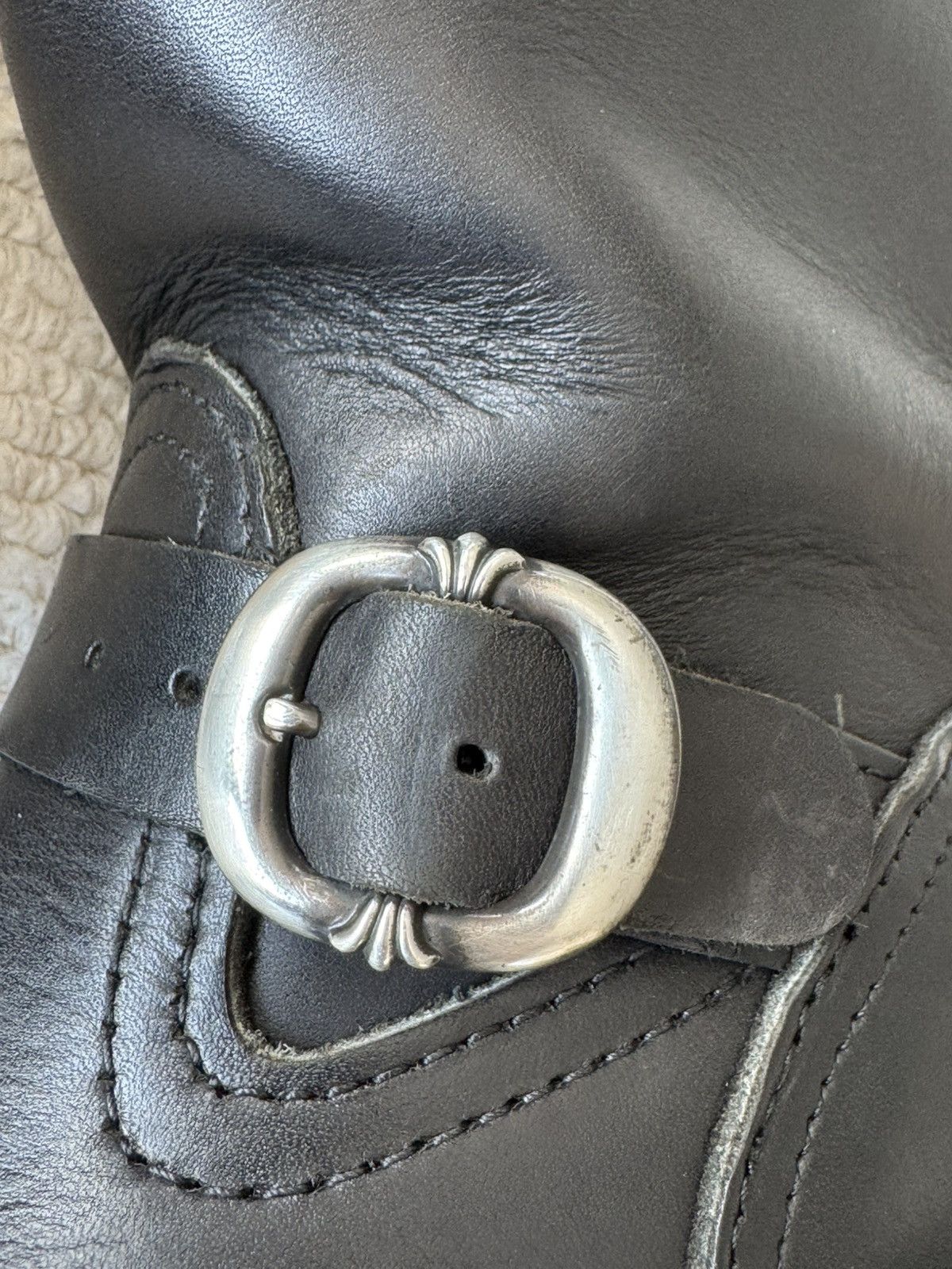 Chrome Hearts Chrome Hearts x Wesco Black Engineer Leather Boots Size US 5.5 / IT 35.5 - 4 Thumbnail