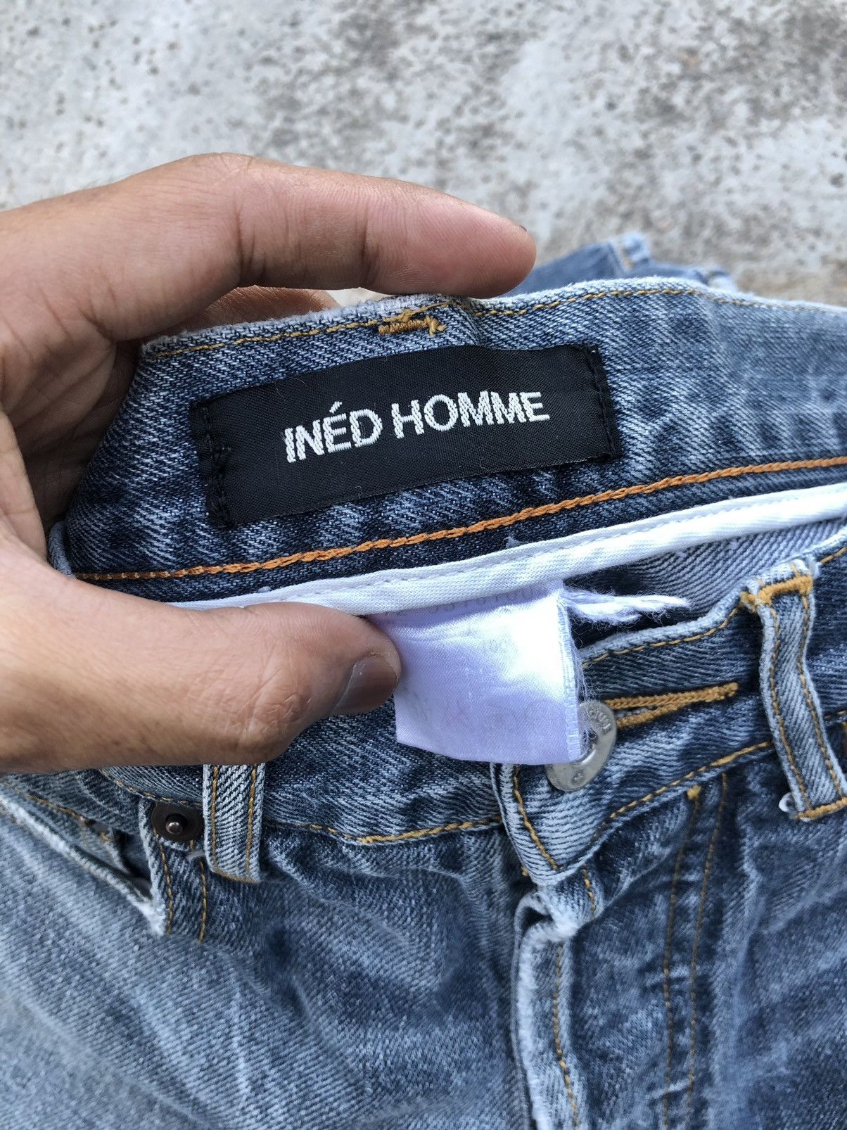 Japanese Brand FLARED⚡️⚡️INED HOMME WASHED BLUE DENIM Size US 30 / EU 46 - 5 Thumbnail