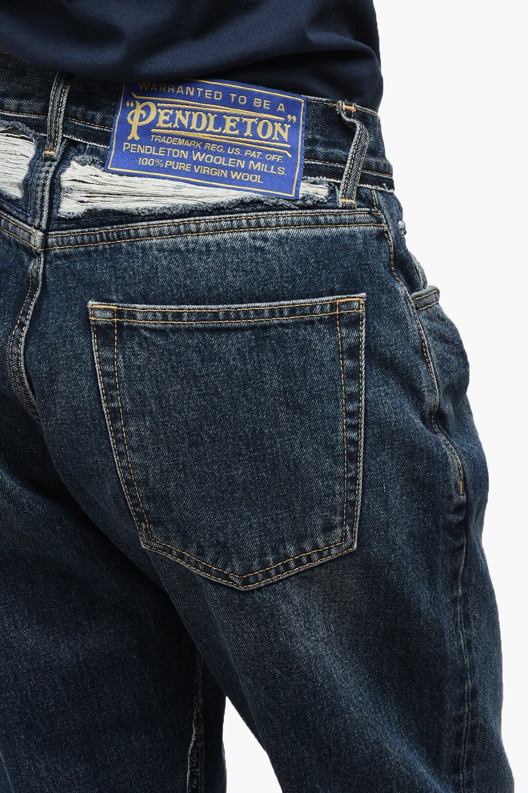 Maison Margiela og1mm0825 Pendleton High-waisted Jeans in Blue Size 27" / US 4 / IT 40 - 5 Thumbnail