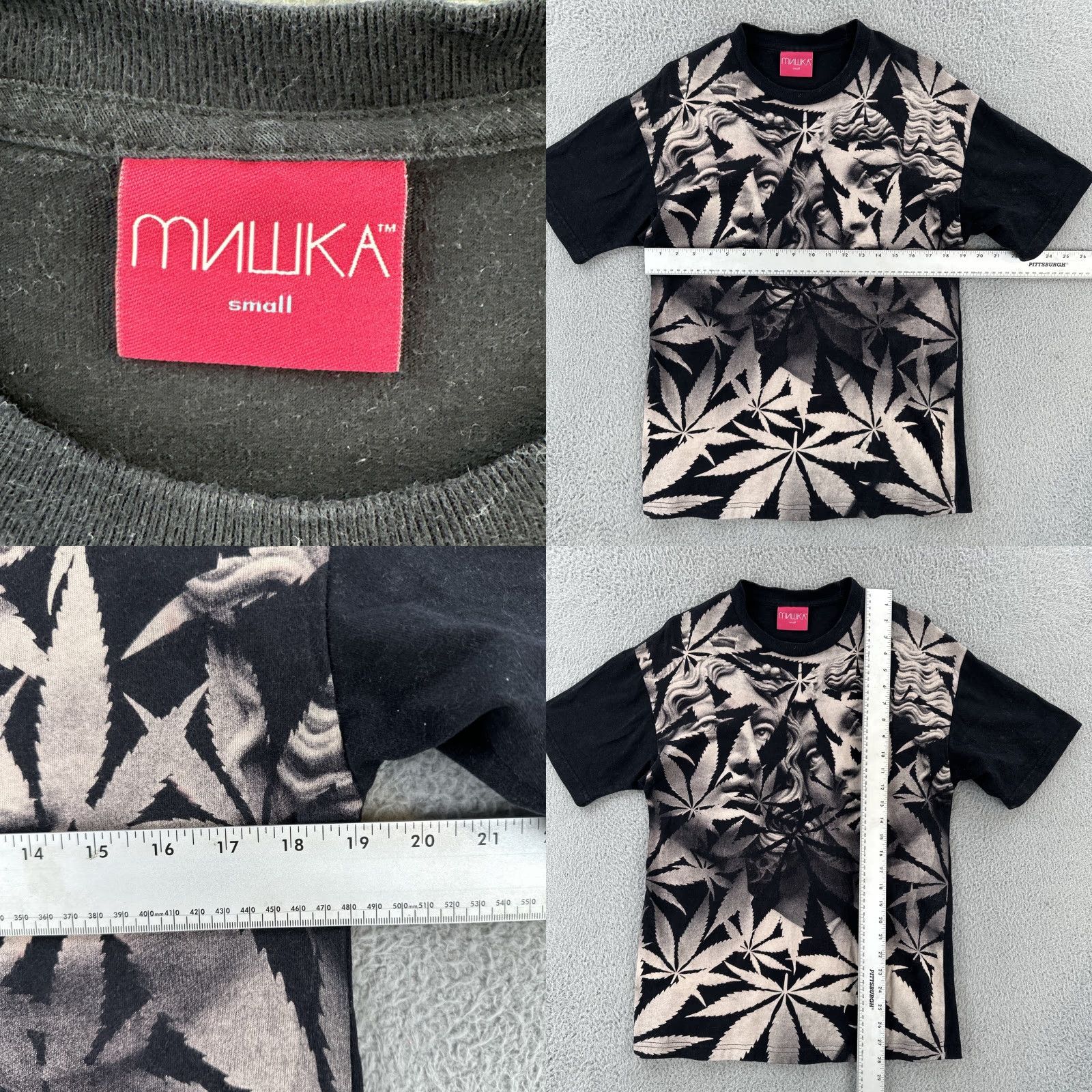Vintage MNWKA Mishka NYC Men’s T-Shirt Black Graphic Print Cannabis Art Crew Neck Short Sleeve Size S Mens Size US S / EU 44-46 / 1 - 8 Thumbnail