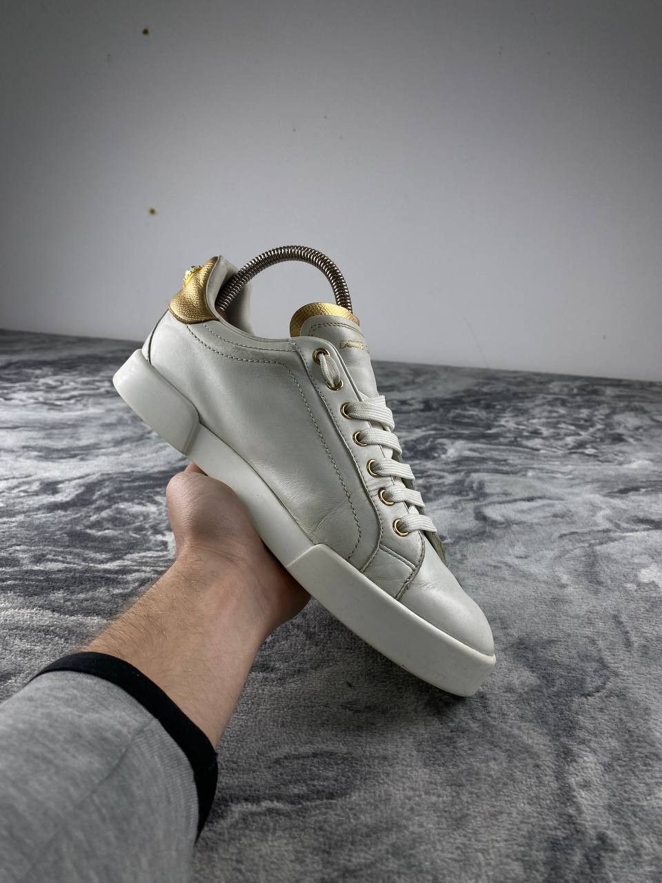 Dolce & Gabbana Dolce & Gabbana Portofino Leather Trainers Men Size 41 White Size US 8 / EU 41 - 14 Thumbnail