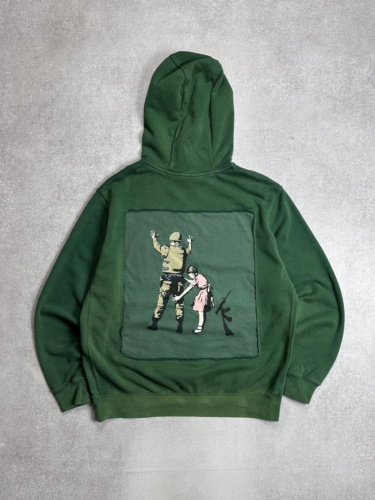 Vintage Nike Custom Made Banksy Style Boxy Hoodie L