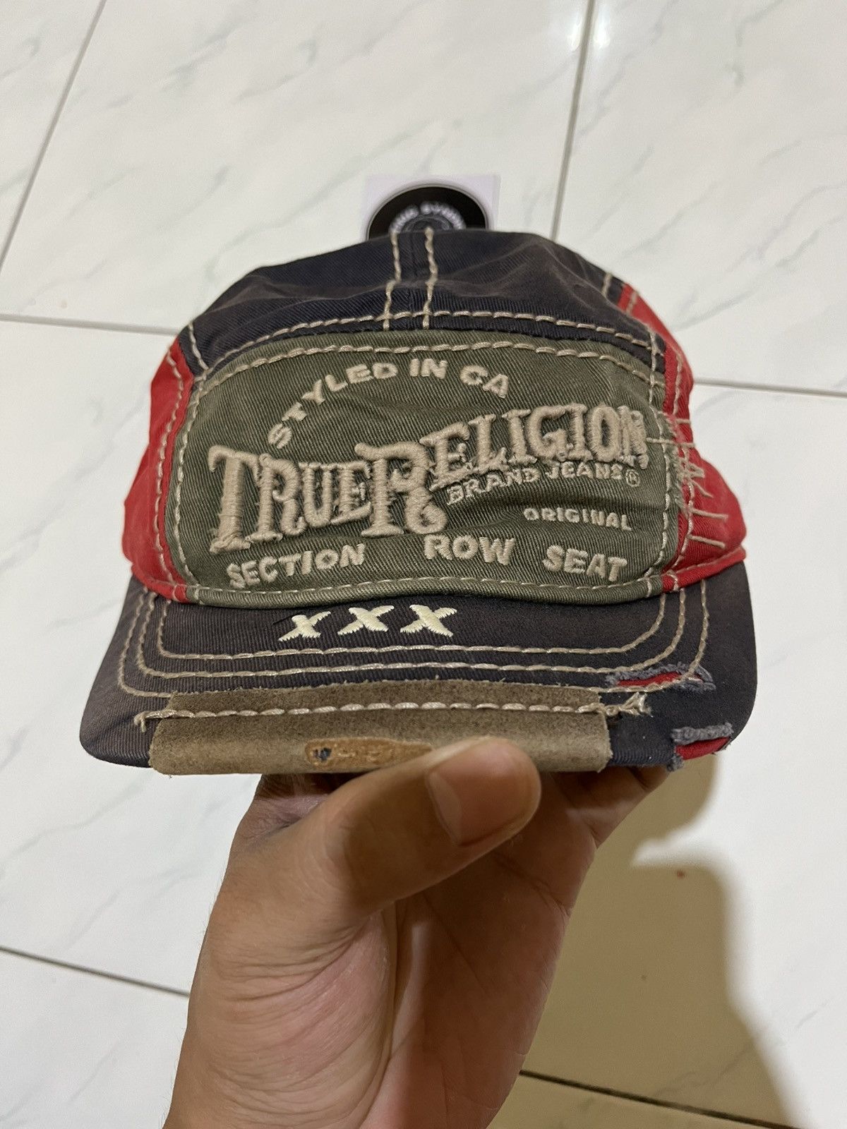 True Religion 🔥 Very Rare!!! Vintage 5 Panel True Religion Distressed Hats Size ONE SIZE - 2 Thumbnail