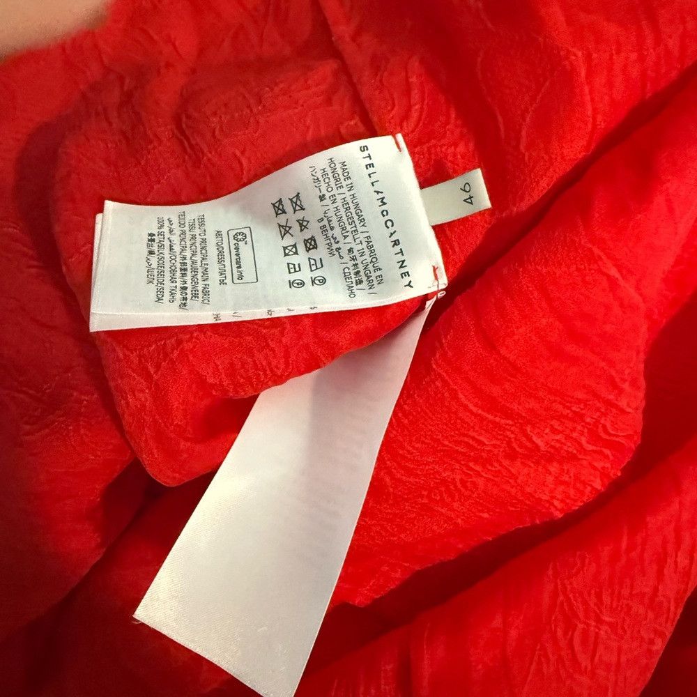 Stella McCartney New | STELLA MCCARTNEY Delia Floral Embossed Silk Dress Red Size M / US 6-8 / IT 42-44 - 9 Thumbnail