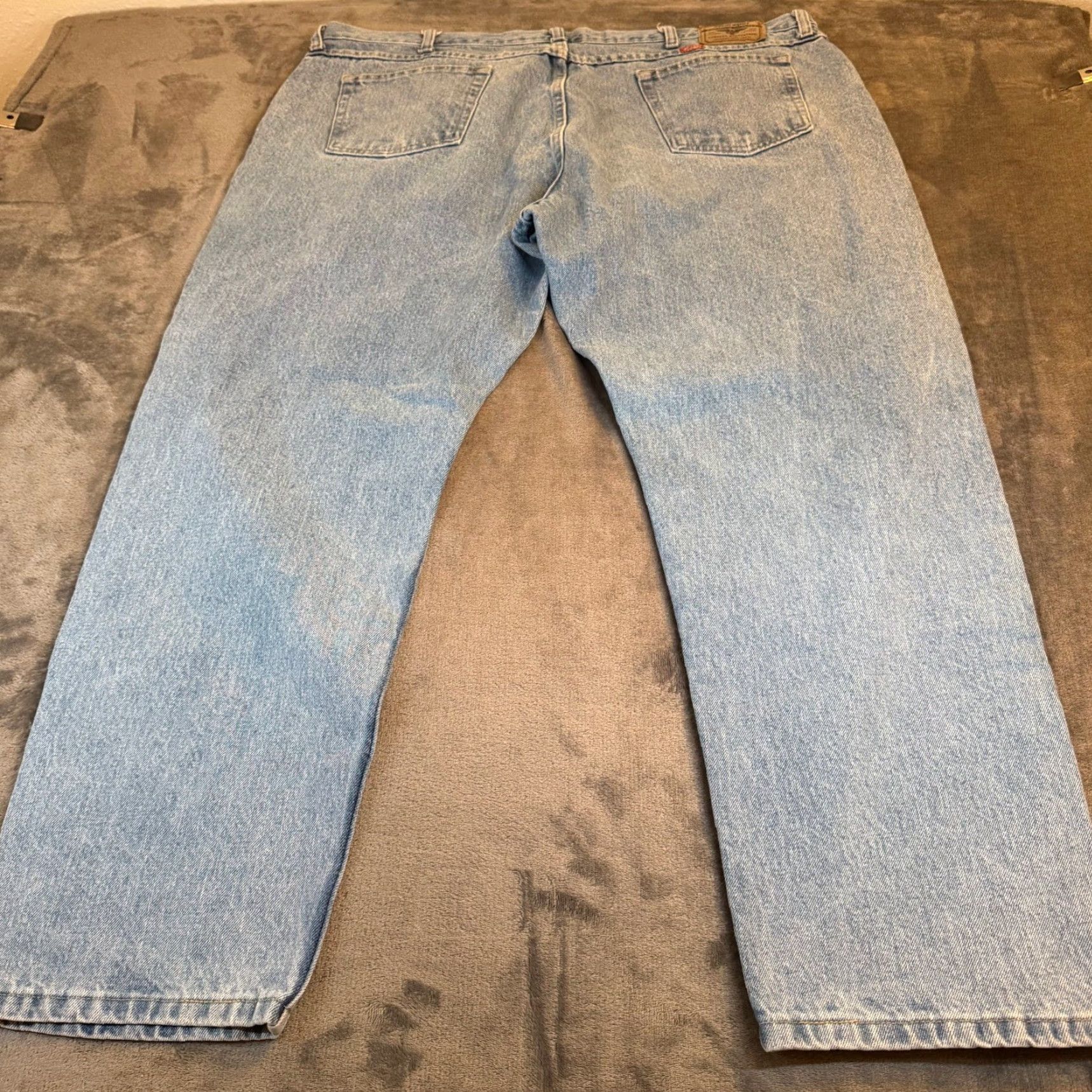 Wrangler Wrangler Jeans Mens Relaxed 44x30 Light Wash Denim 5-Pocket Casual Workwear Zip Button Stretch Straight Size US 44 / EU 60 - 3 Thumbnail