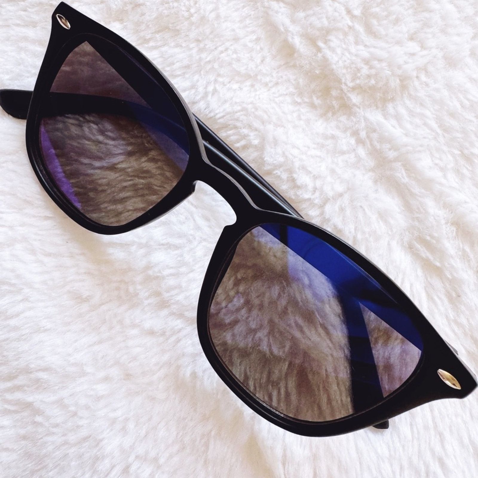 Other Milo Blue Oversized Oval Horn Rims Sunglasses Size ONE SIZE - 3 Thumbnail