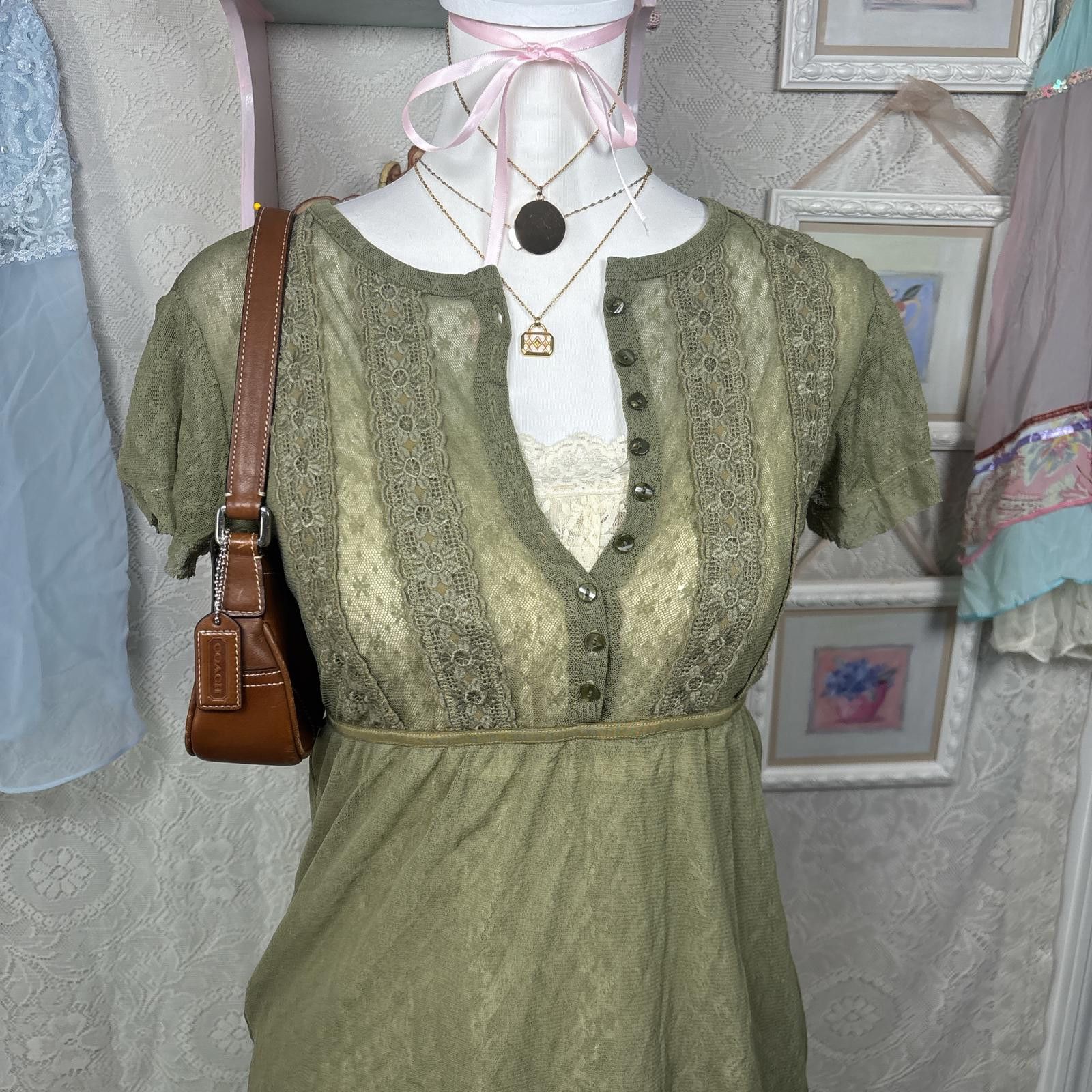 Free People free people green lace fairy blouse Size M / US 6-8 / IT 42-44 - 2 Thumbnail