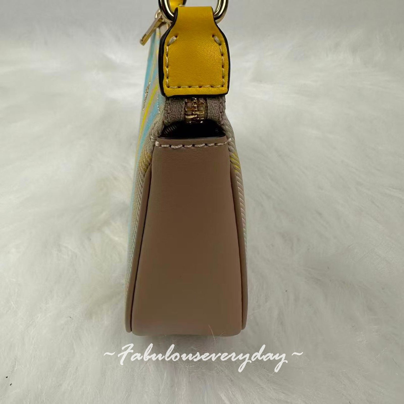 Coach Coach Nolita 19 Plaid Print Shoulder Wristlet Bright Maize Size ONE SIZE - 6 Thumbnail