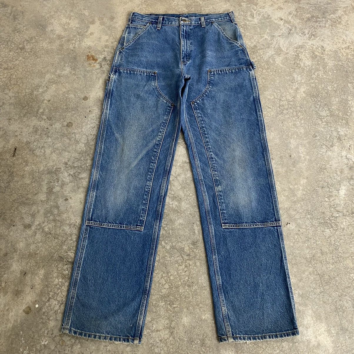 Carhartt Vintage Carhartt Double Knee Blue Carpenter Denim Jeans Size US 33 - 1 Thumbnail