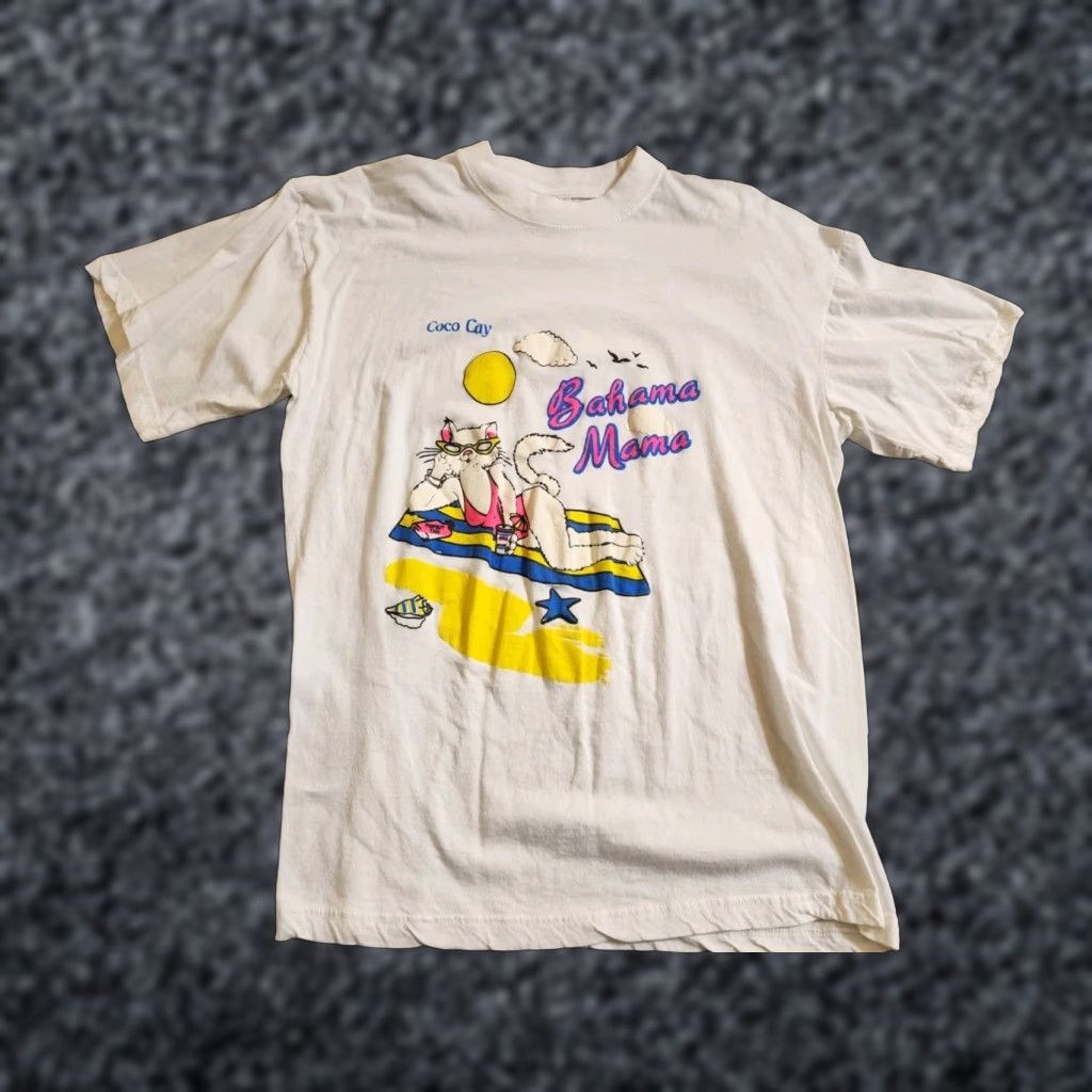 Vintage VINTAGE Bahama Mama Coco Cay Cat Beach T-Shirt Size XXL / US 16-18 / IT 52-54 - 1 Thumbnail