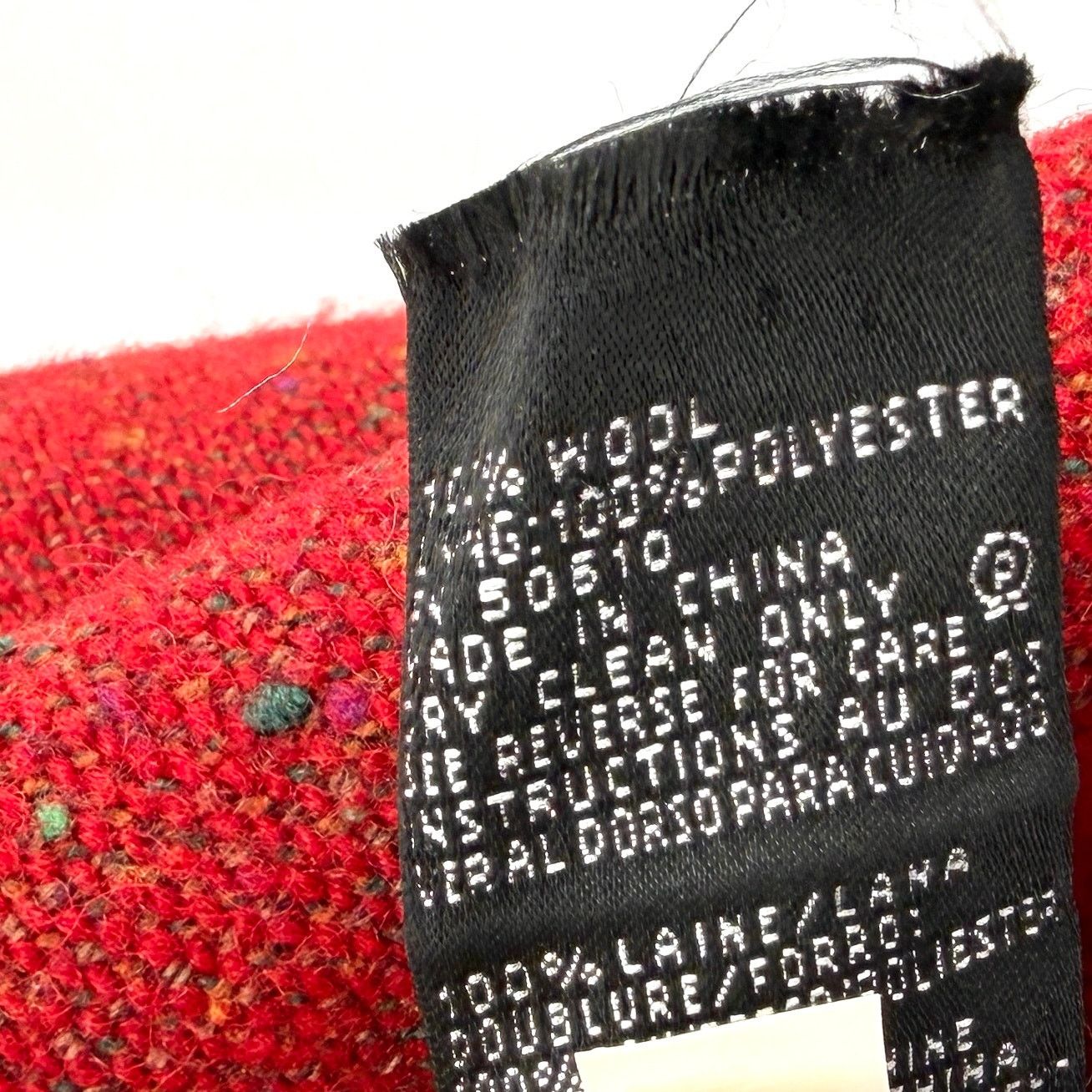 Kasper Vintage Y2K 100% Wool Red Tweed Speckled Fitted Blazer Size M / US 6-8 / IT 42-44 - 6 Thumbnail