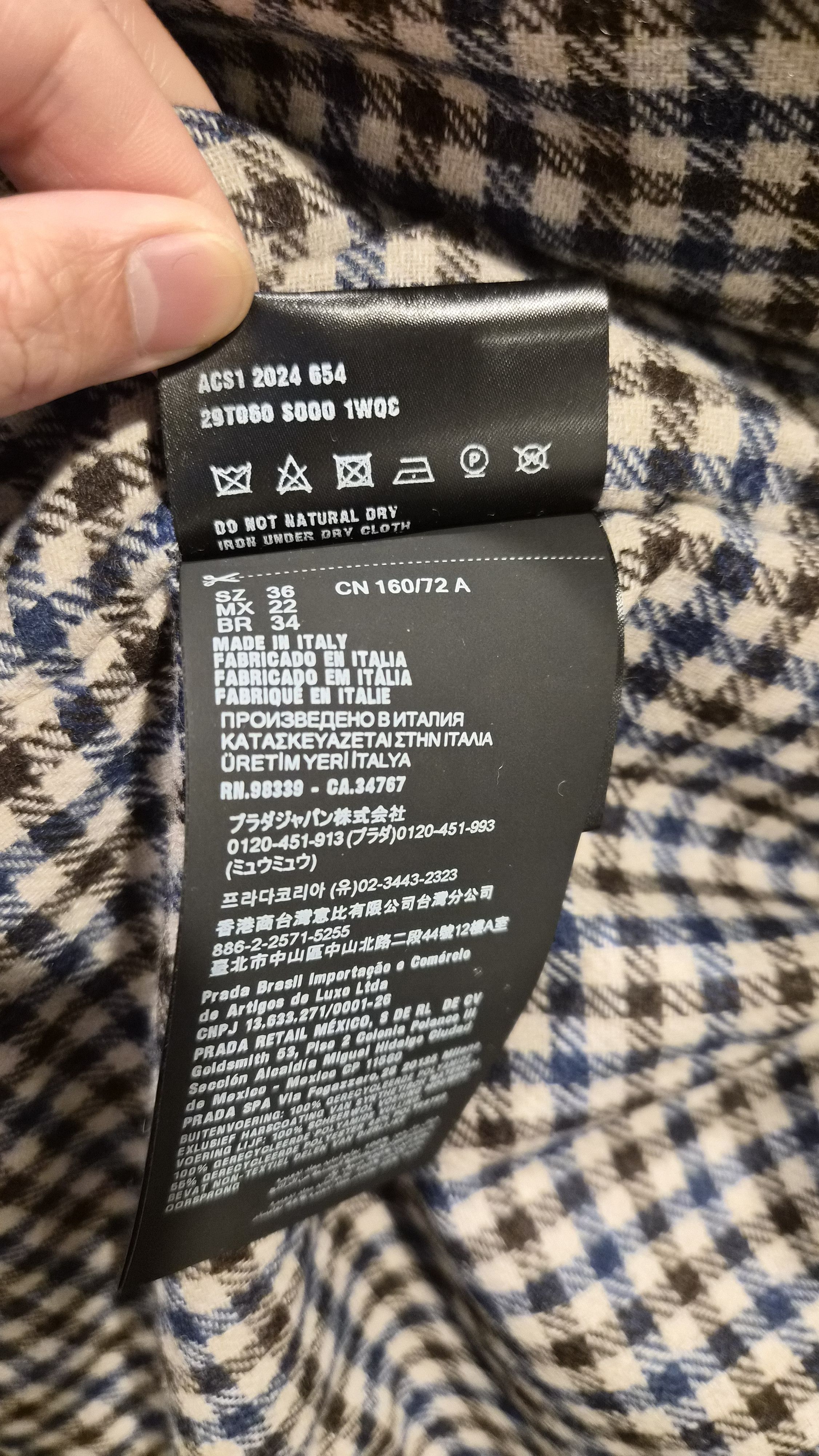 Prada Prada Re-Nylon Wool Checkered Lining Bomber Size XS / US 0-2 / IT 36-38 - 10 Thumbnail