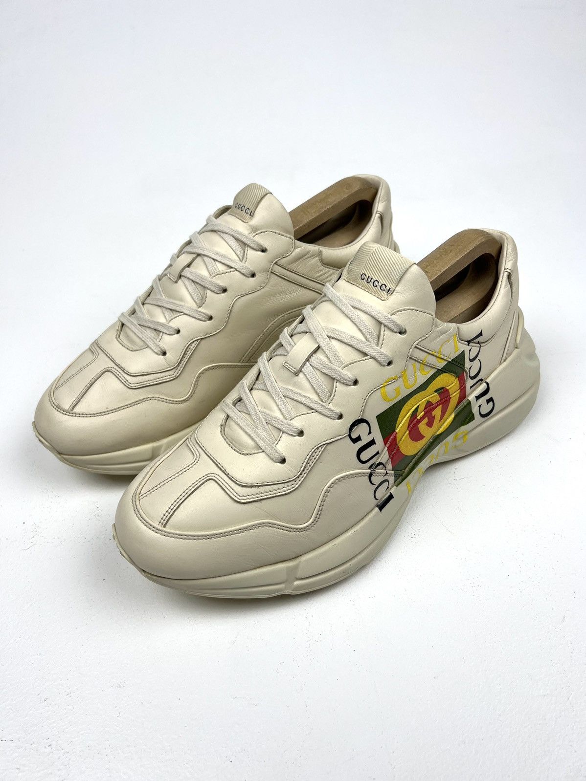 Gucci × Streetwear Gucci Rhyton Leather Sneaker Vintage Logo | Grailed