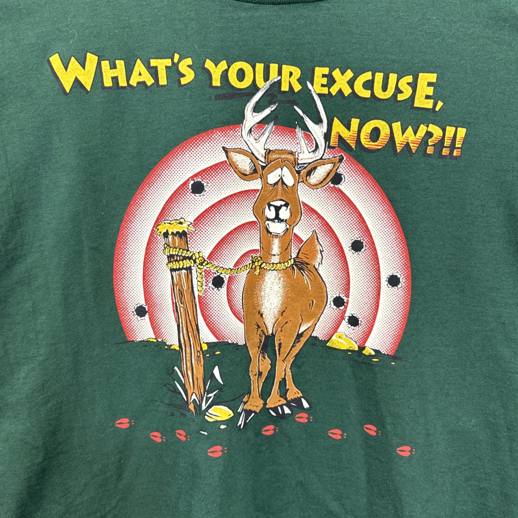 Jerzees VINTAGE JERZEES Deer Hunting Humor T Shirt USA 2XL Green Crew Neck Short Sleeve Graphic Mens Rounded Off 1990s Size US XXL / EU 58 / 5 - 2 Thumbnail