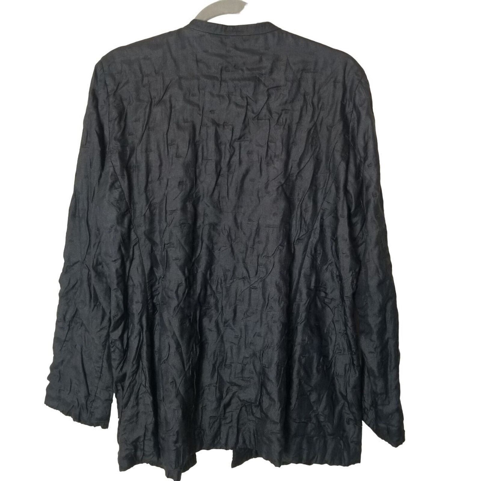 Eileen Fisher Eileen Fisher Womens Silk Textured Open Front Cardigan Sz L Size L / US 10 / IT 46 - 9 Thumbnail
