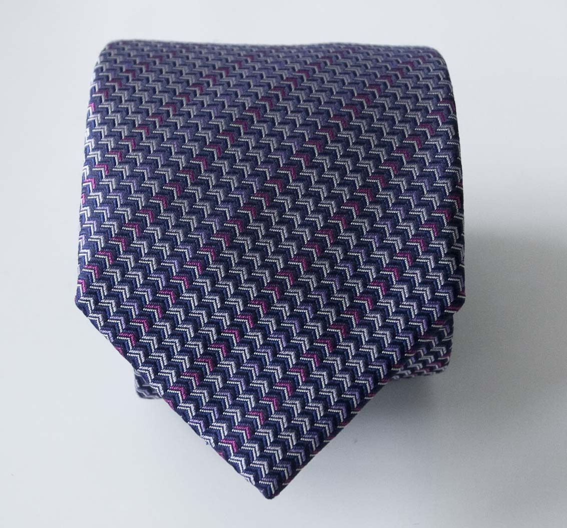 Missoni Missoni Tie Zig Zag 100% Silk Made in Italy Purple Size ONE SIZE - 1 Thumbnail