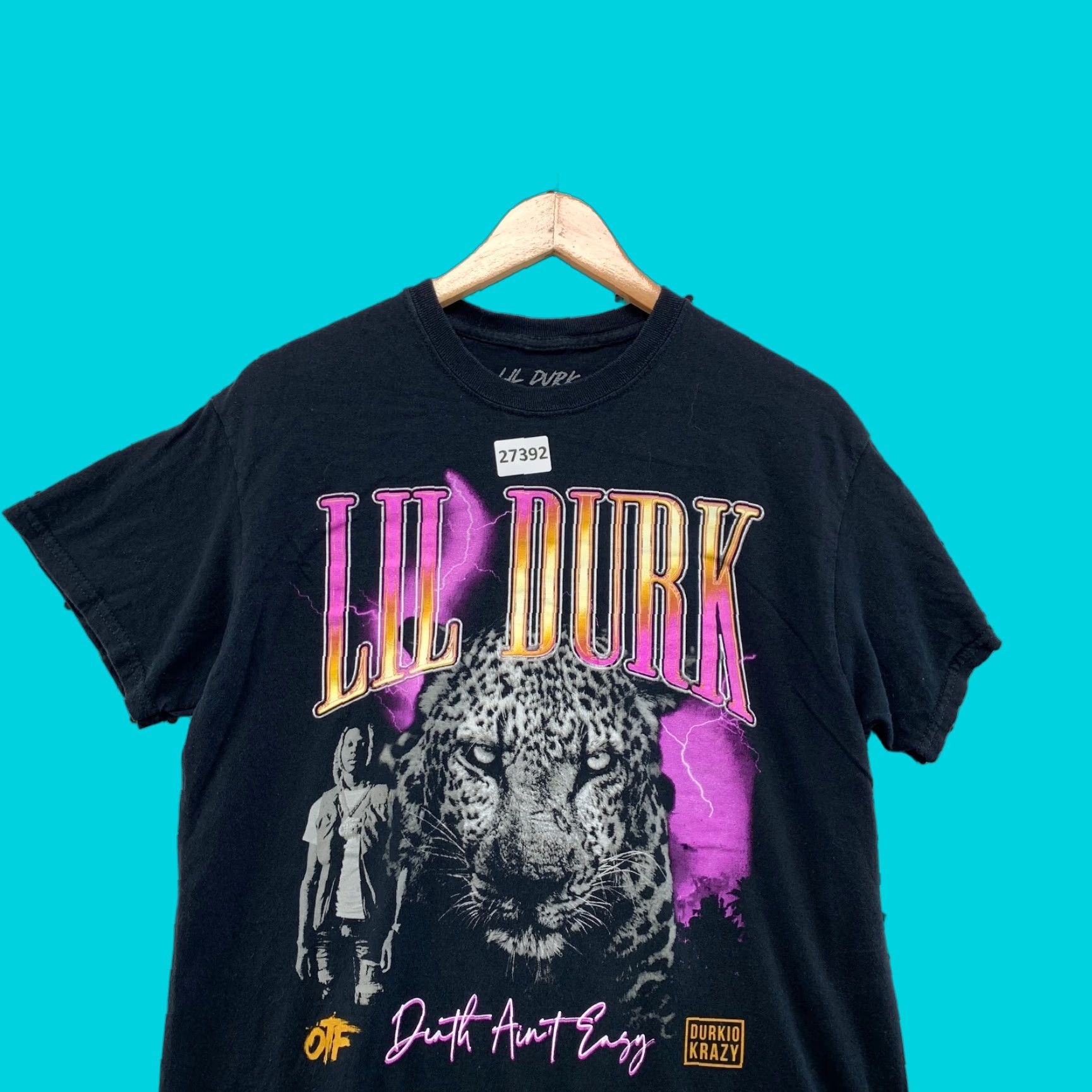 Vintage Lil Durk Shirt Death Aint Easy Black Purple Adult Medium TEE Mens Shirt Size US M / EU 48-50 / 2 - 1 Thumbnail
