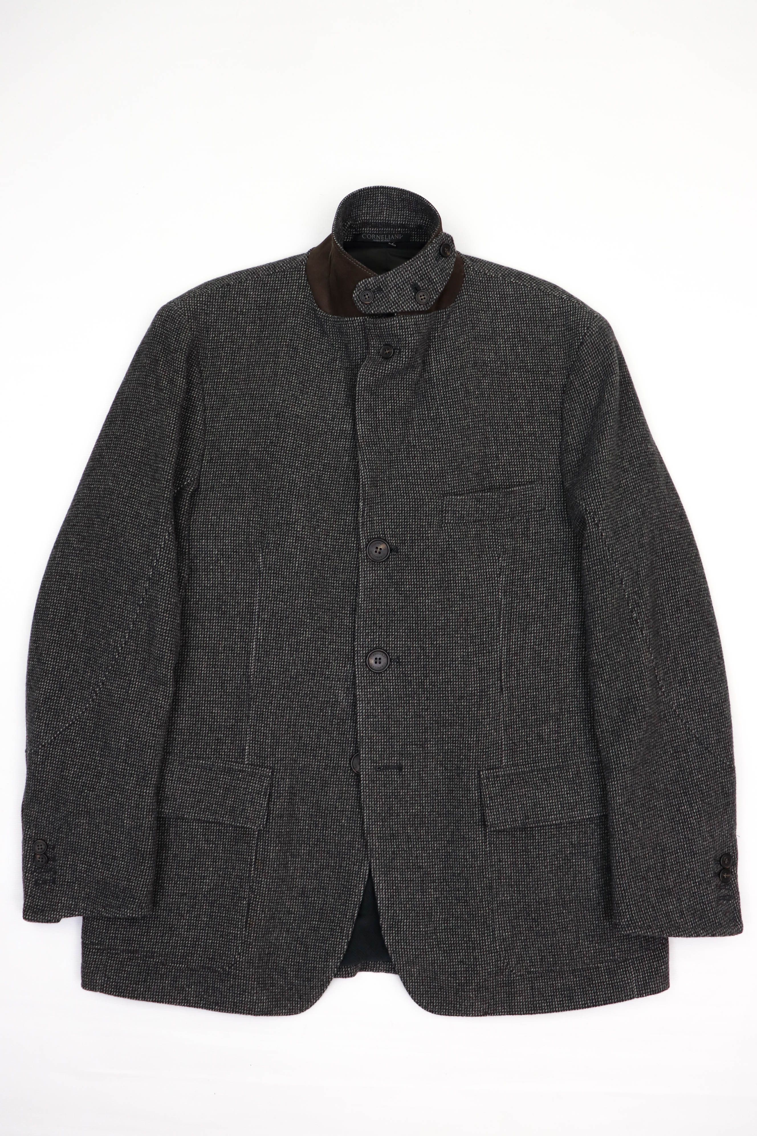 image of Corneliani Id Gray Wool/cashmere Sport Coat Blazer Jacket in Grey, Men's (Size Large)