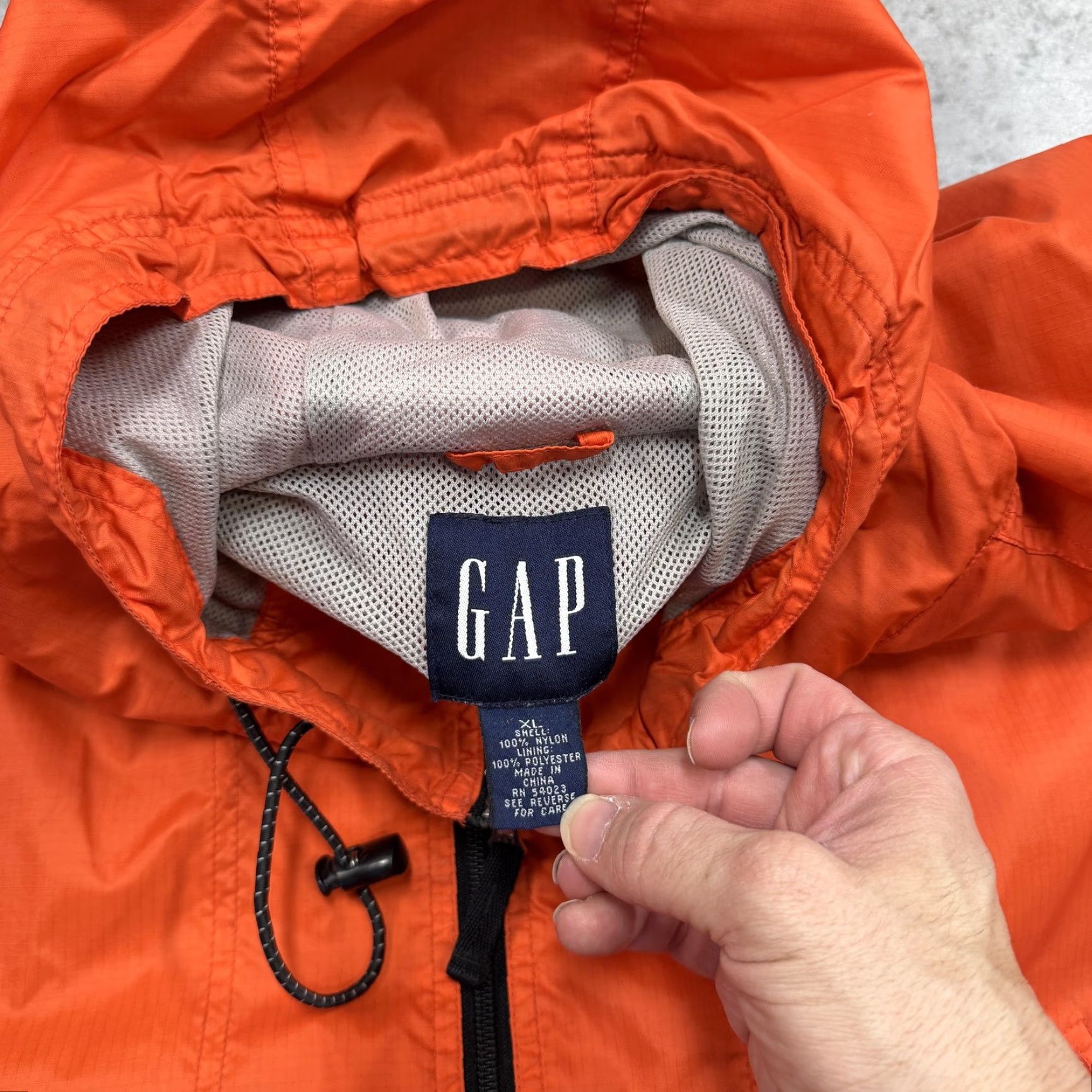 Gap VINTAGE Gap Vest Mens XL Nylon Hooded Full Zip Jacket 90s Orange Size US XL / EU 56 / 4 - 3 Thumbnail