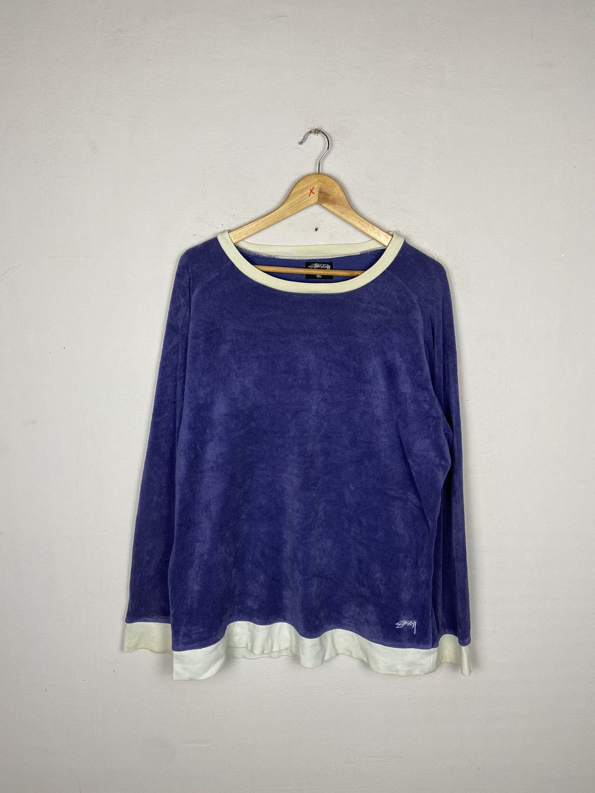 Stussy VINTAGE STUSSY VELVET SWEATSHIRT Size US XL / EU 56 / 4 - 1 Thumbnail