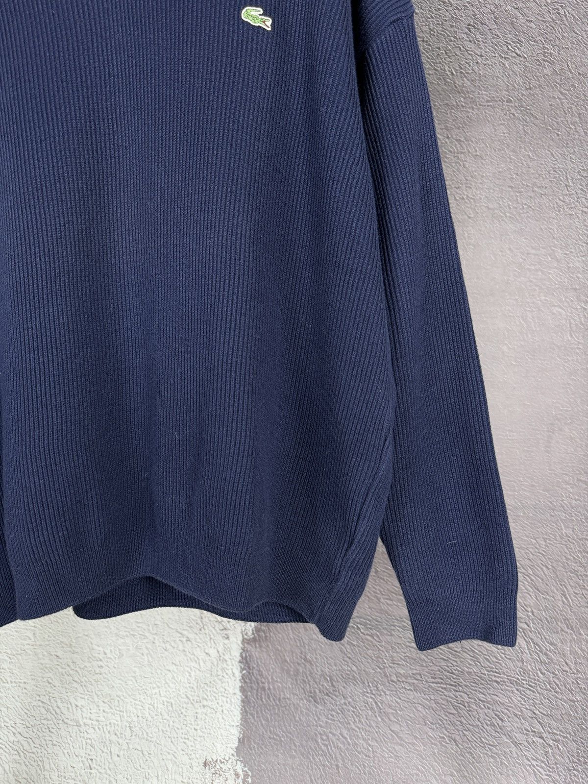 Lacoste × Vintage Lacoste vintage v-neck ribbed sweater pullover Size US XL / EU 56 / 4 - 8 Thumbnail