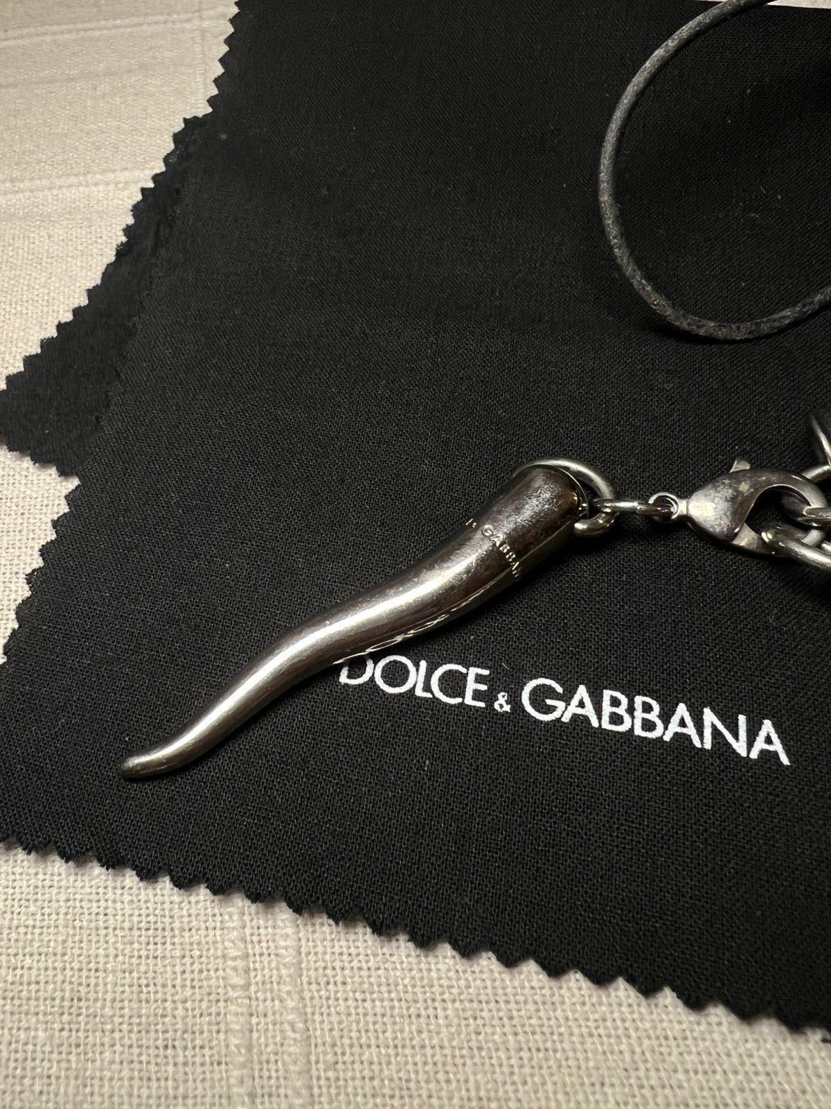 Dolce & Gabbana Dolce & Gabbana Corno Necklace Steel & leather chili pendant Size ONE SIZE - 4 Thumbnail