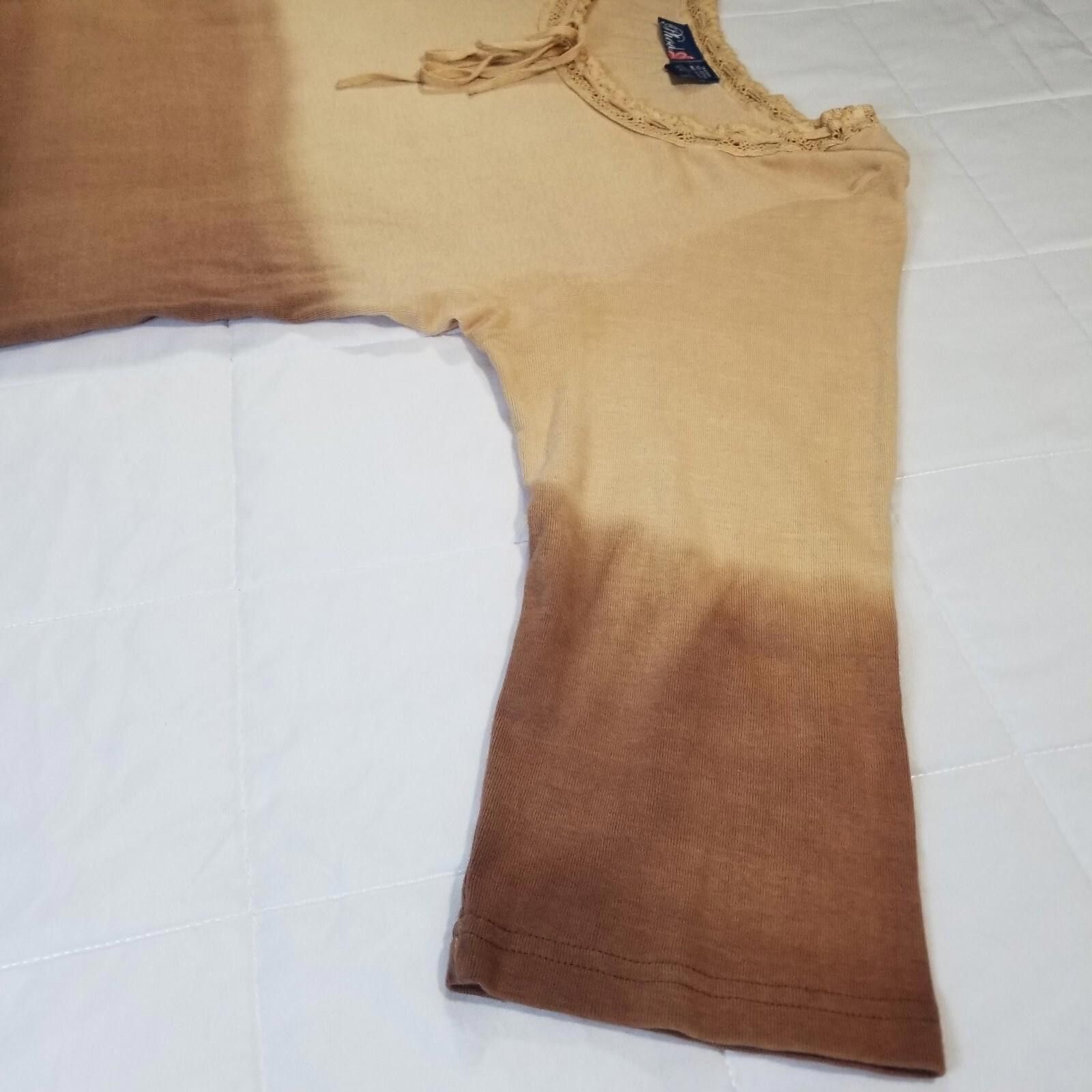 the POOL aoyama Phool Small Long Sleeve Gradient Beige to Pink Top Size S / US 4 / IT 40 - 10 Thumbnail