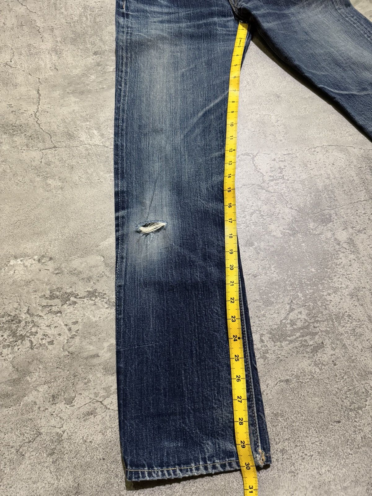 The Real McCoy's Joe McCoy Lot.906 Denim Selvedge distressed jeans Size US 28 / EU 44 - 14 Thumbnail