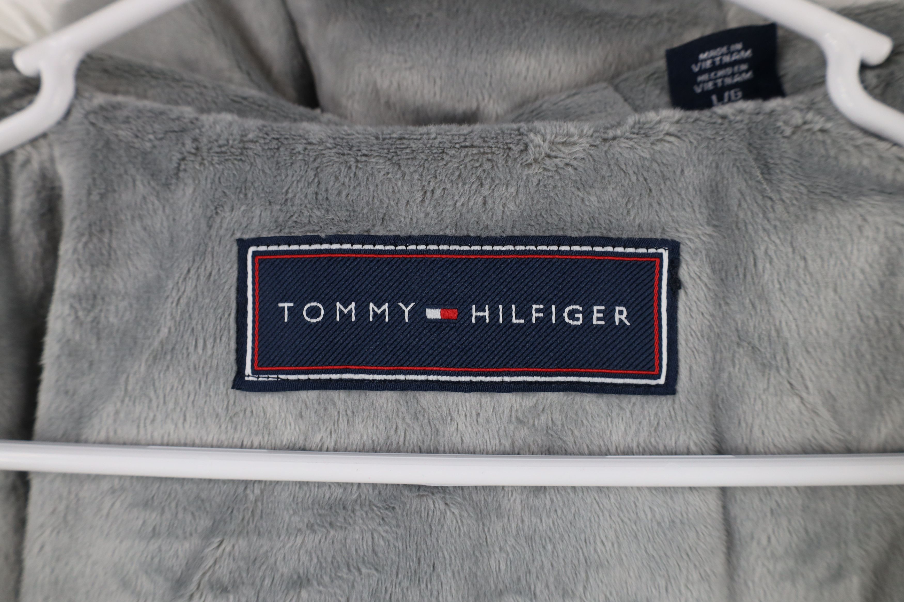 Tommy Hilfiger × Vintage New Tommy Hilfiger Fleece Lined Full Zip Hooded Jacket White Size L / US 10 / IT 46 - 9 Thumbnail