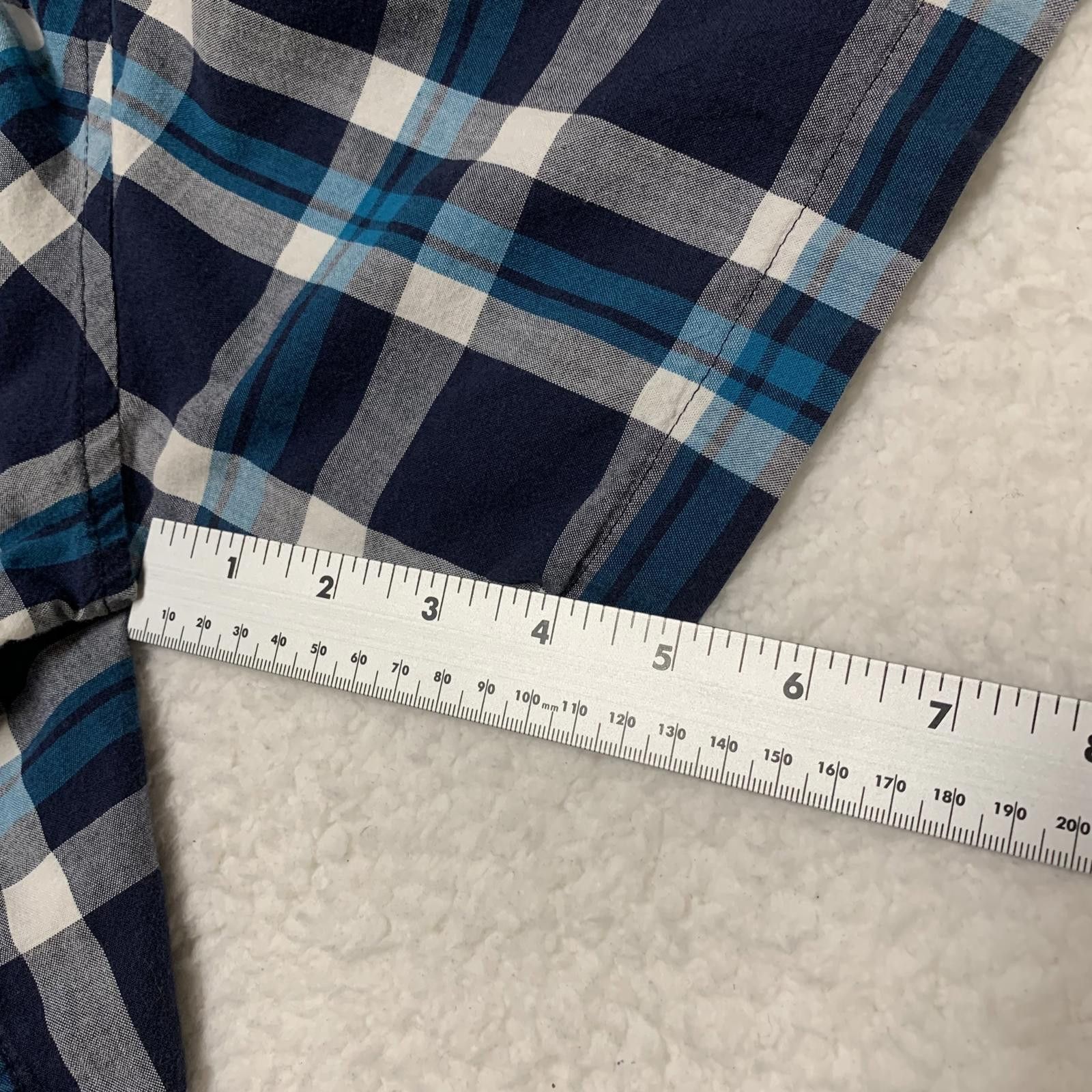 Basic Editions Basic Editions Men's 3XL Blue Plaid Short Sleeve Button Shir Size US XXL / EU 58 / 5 - 5 Thumbnail